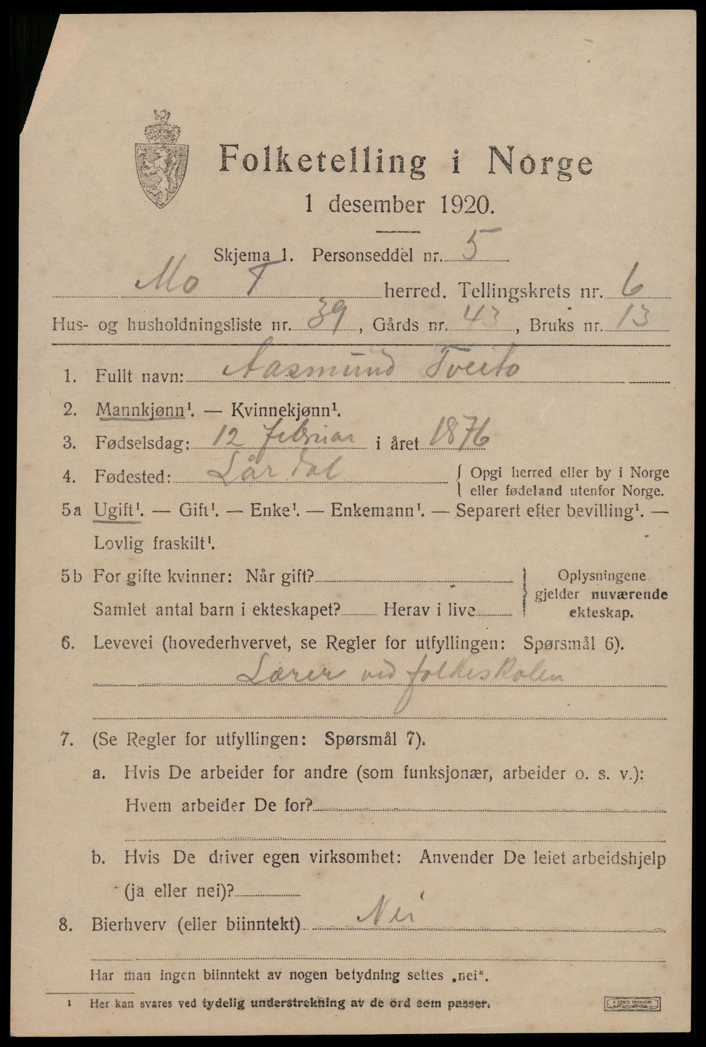 SAKO, 1920 census for Mo, 1920, p. 2590