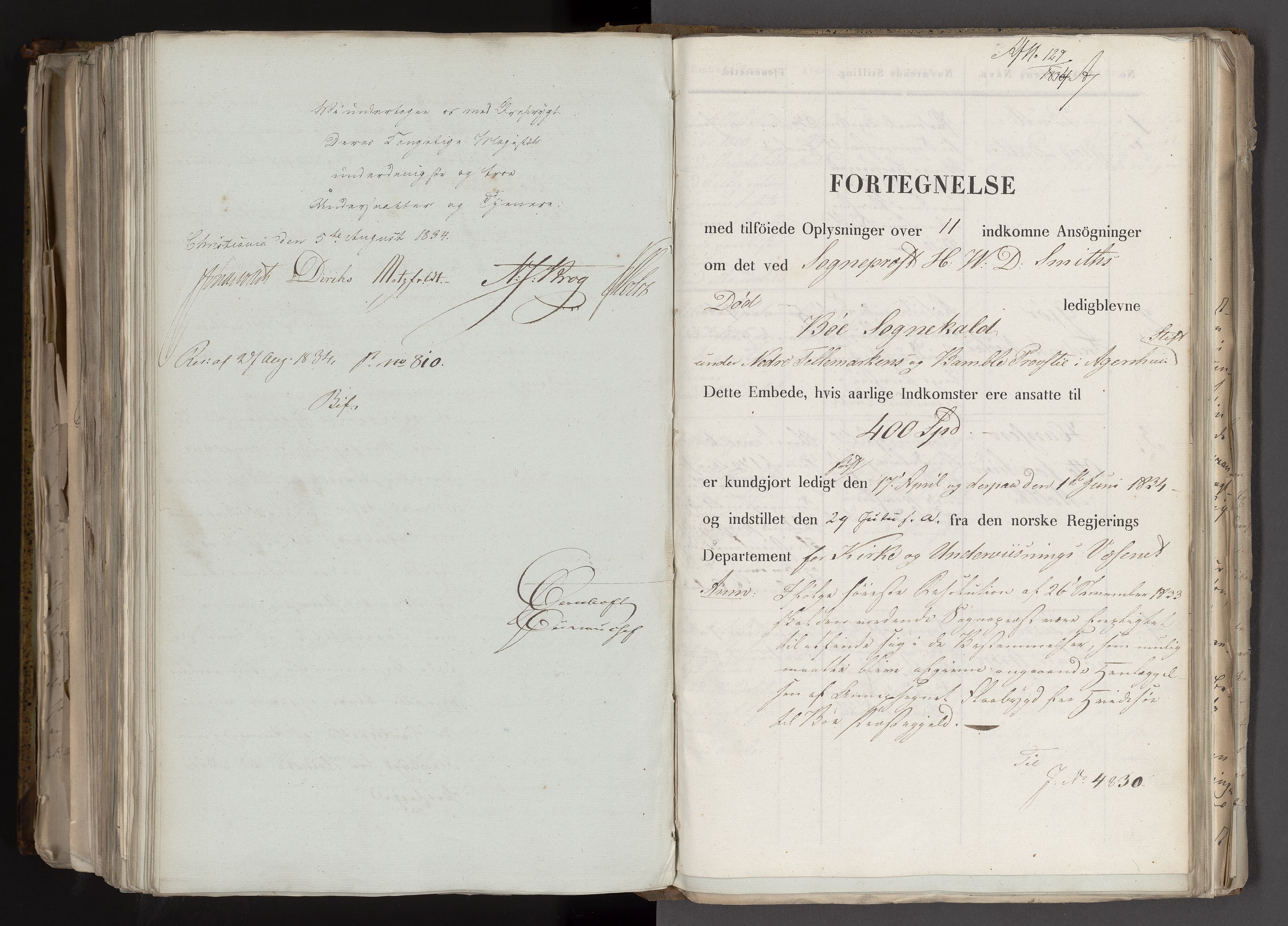 Statsrådsavdelingen i Stockholm, AV/RA-S-1003/D/Da/L0093: Regjeringsinnstillinger nr. 4650-4849, 1834