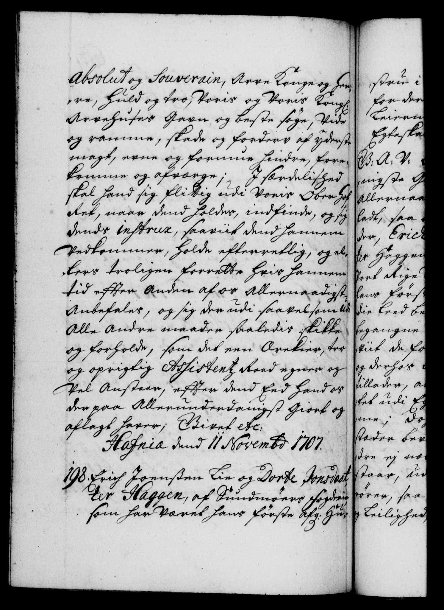 Danske Kanselli 1572-1799, AV/RA-EA-3023/F/Fc/Fca/Fcaa/L0019: Norske registre, 1704-1707, p. 613b