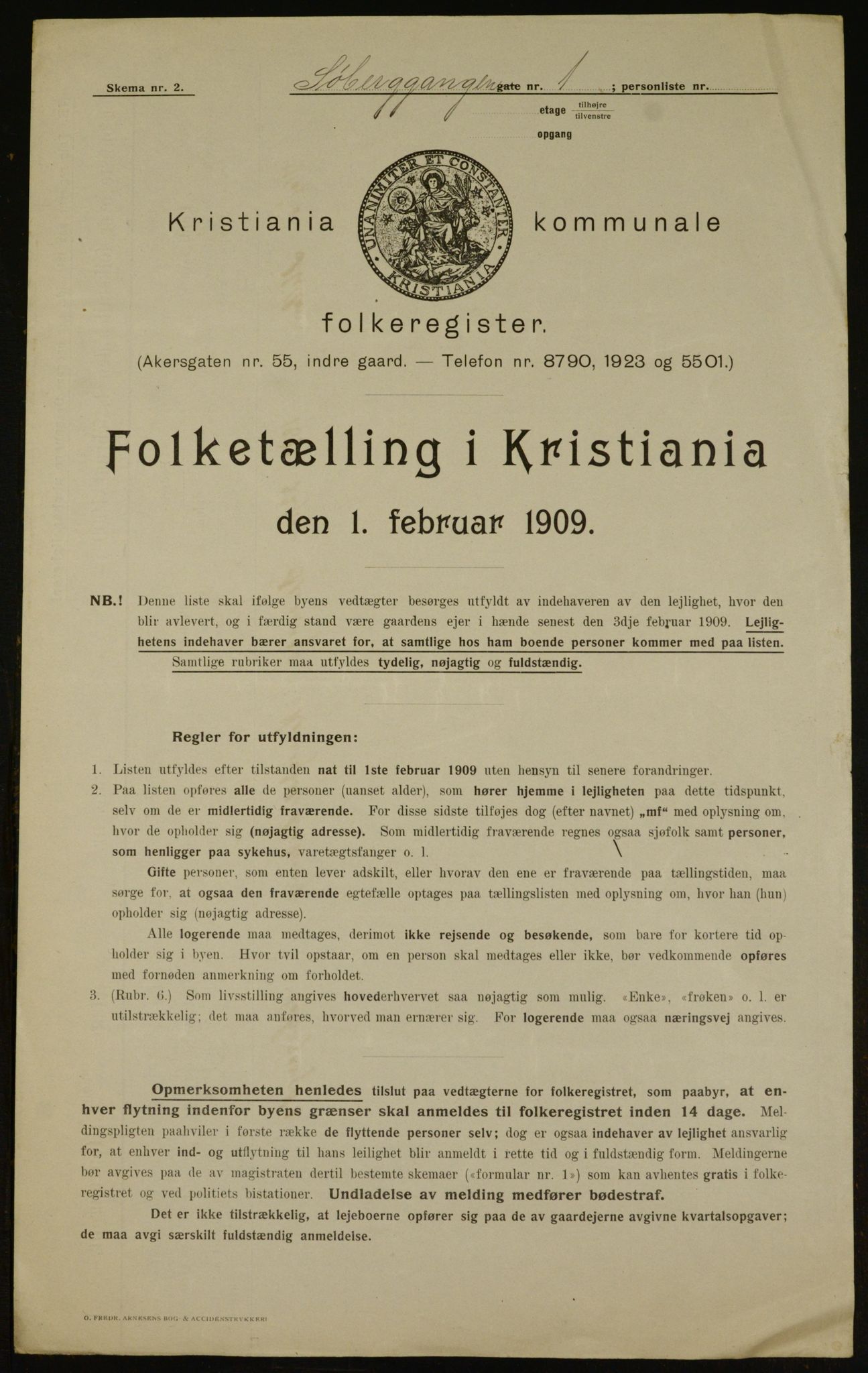 OBA, Municipal Census 1909 for Kristiania, 1909, p. 96149