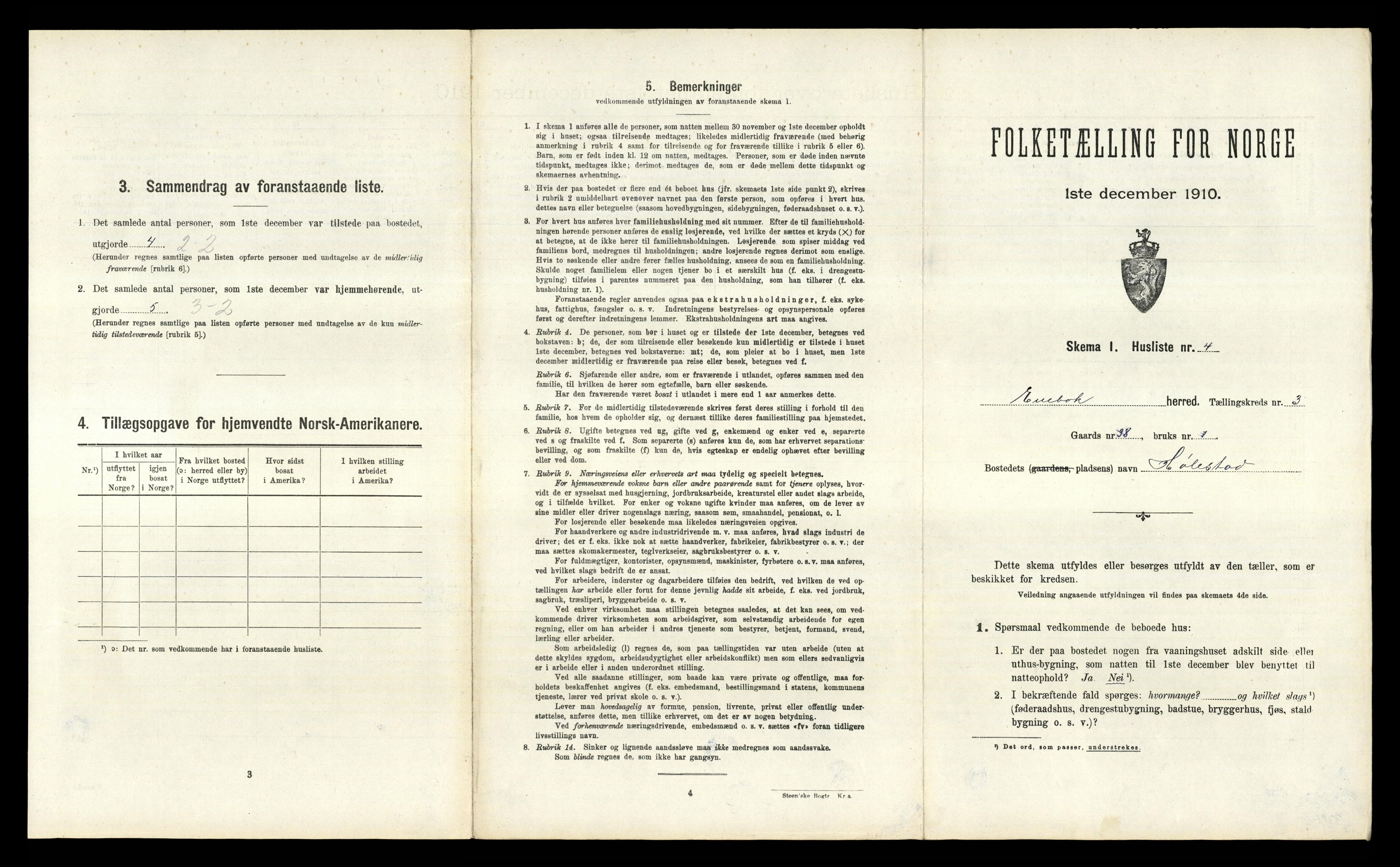 RA, 1910 census for Enebakk, 1910, p. 385