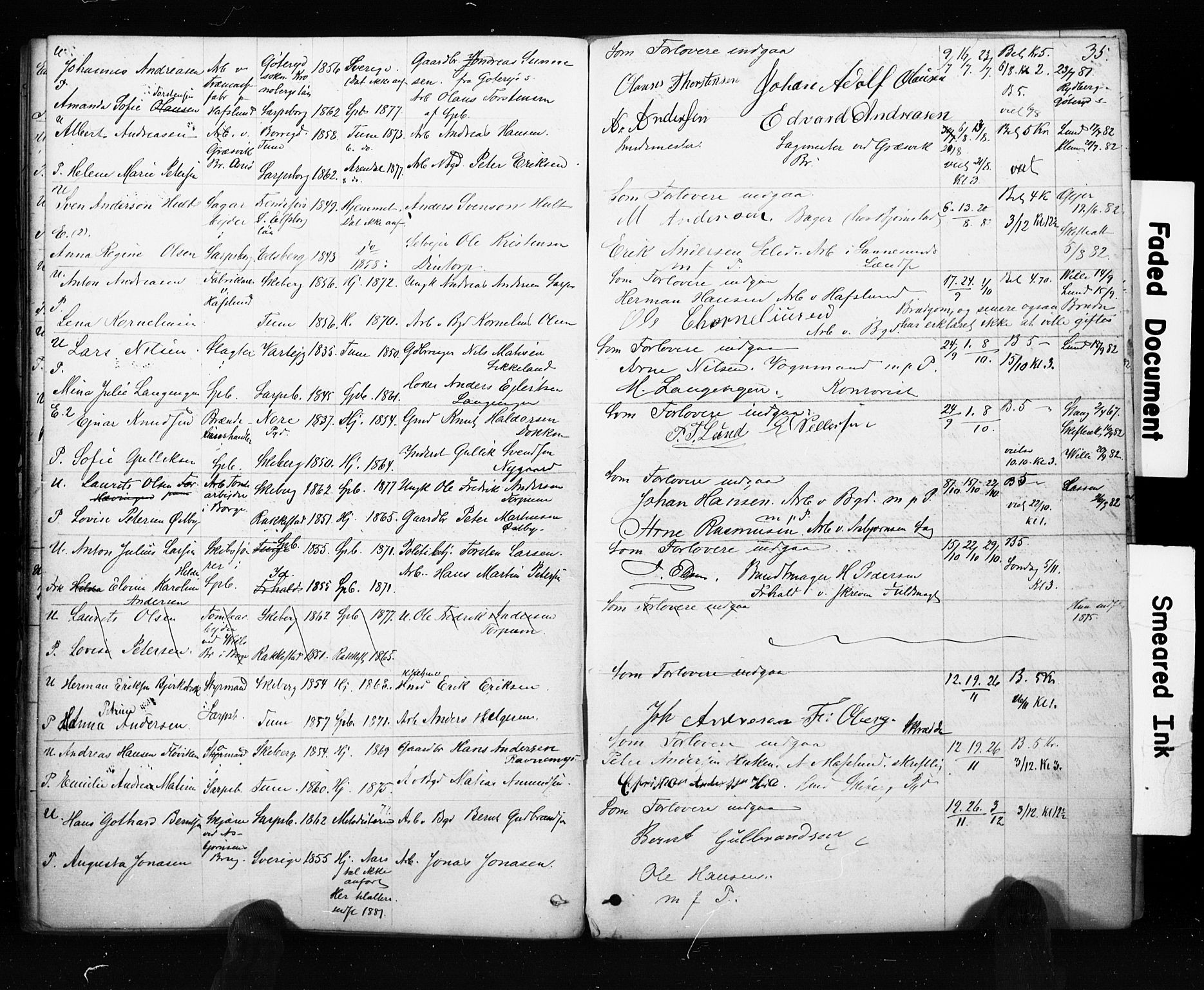 Sarpsborg prestekontor Kirkebøker, AV/SAO-A-2006/H/Ha/L0001: Banns register no. 1, 1859-1904, p. 35