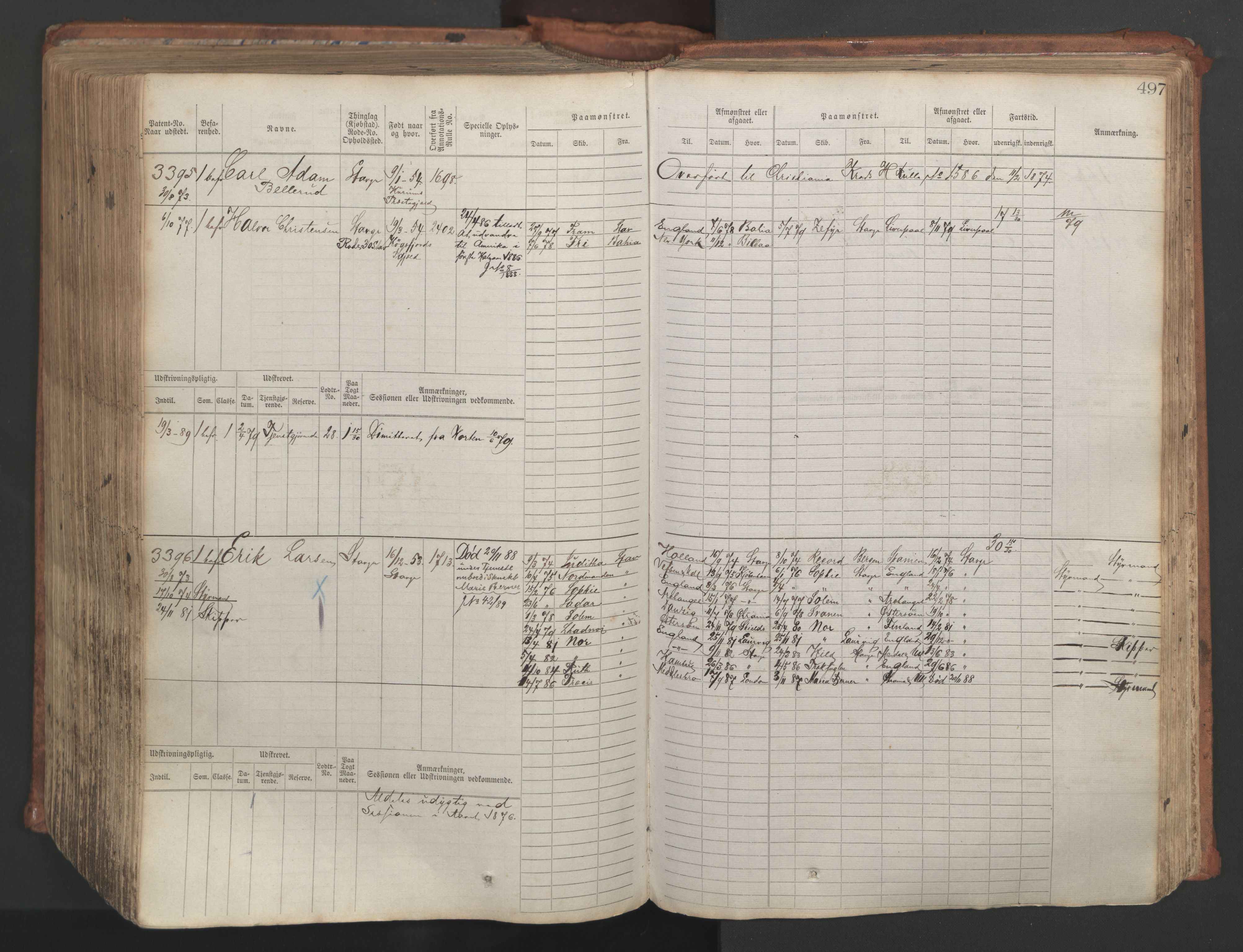 Stavanger sjømannskontor, AV/SAST-A-102006/F/Fb/Fbb/L0007: Sjøfartshovedrulle, patentnr. 2403-3604, 1869-1880, p. 549