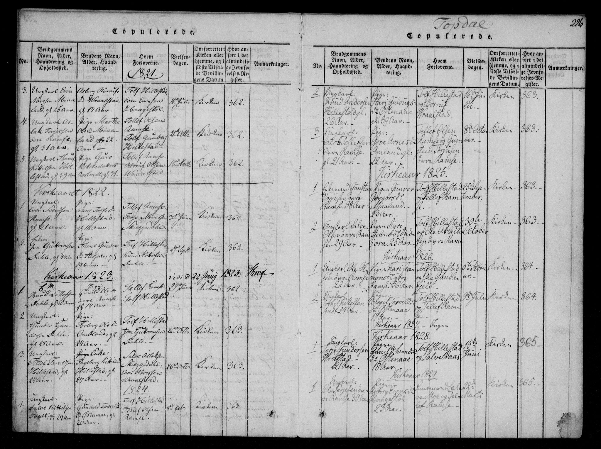 Åmli sokneprestkontor, SAK/1111-0050/F/Fa/Fac/L0006: Parish register (official) no. A 6, 1816-1829, p. 226