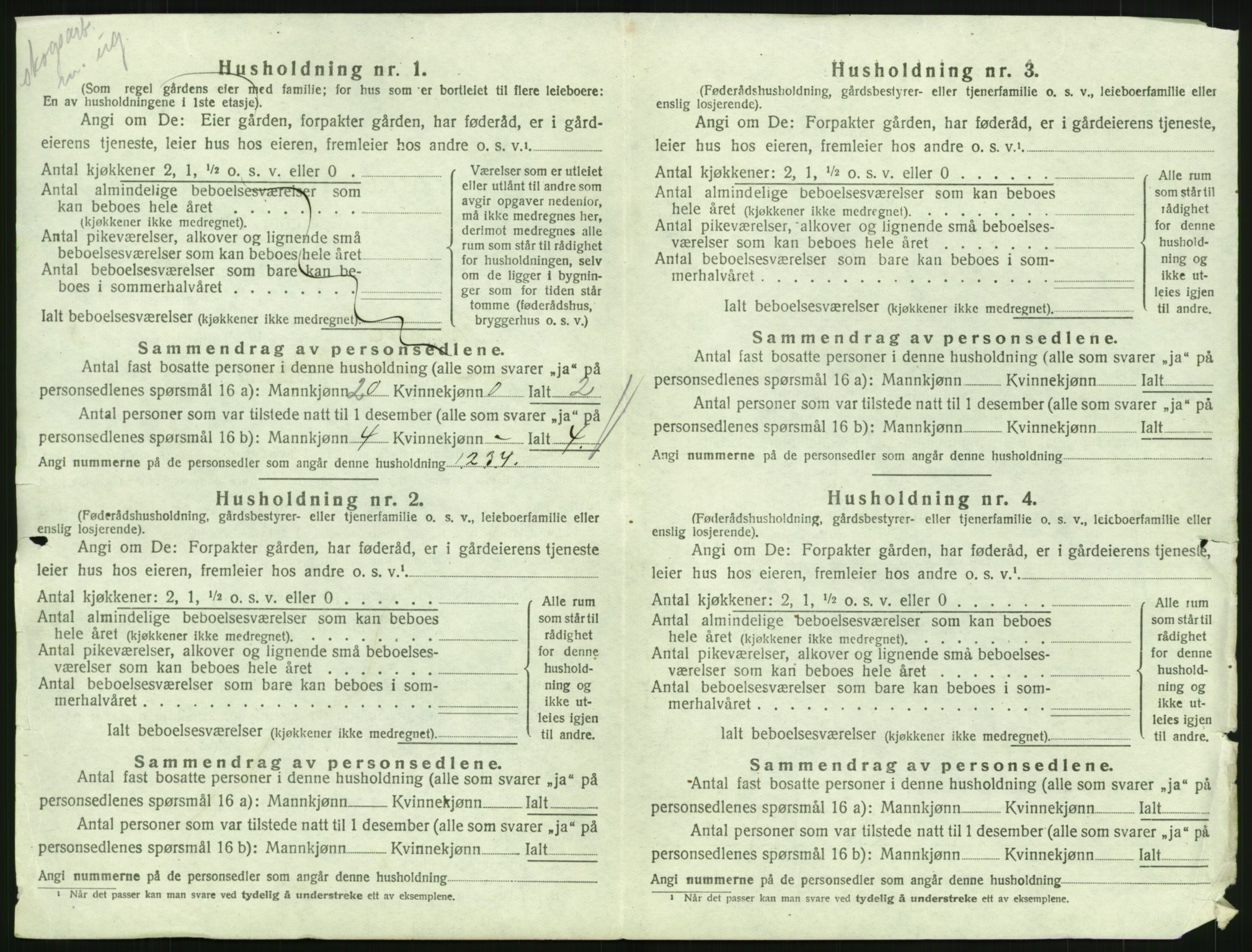 SAH, 1920 census for Kvikne, 1920, p. 583