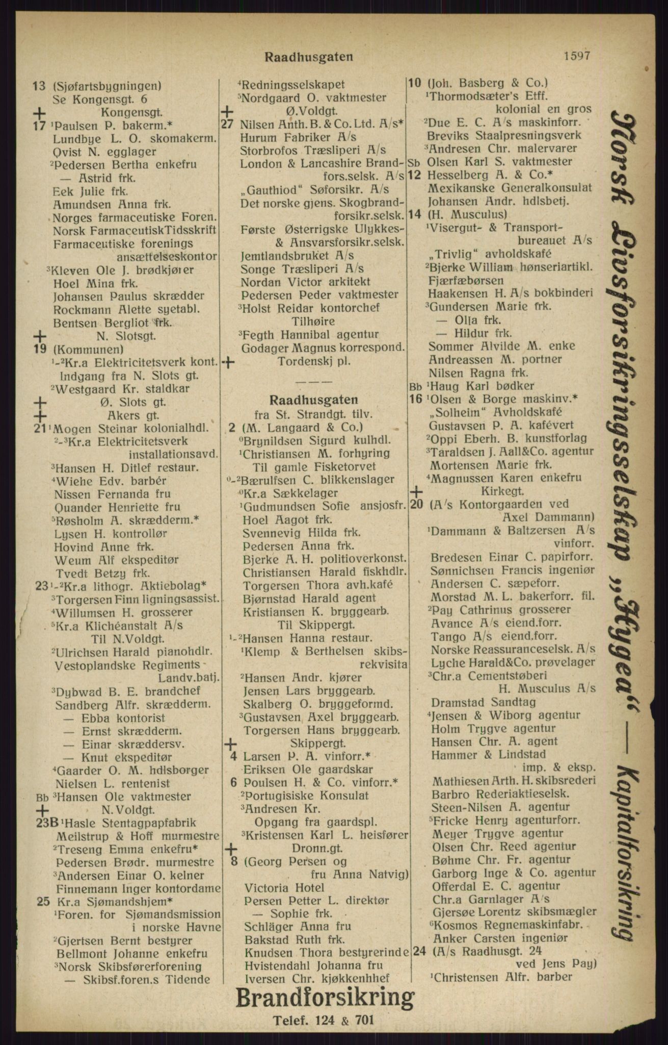 Kristiania/Oslo adressebok, PUBL/-, 1916, p. 1597