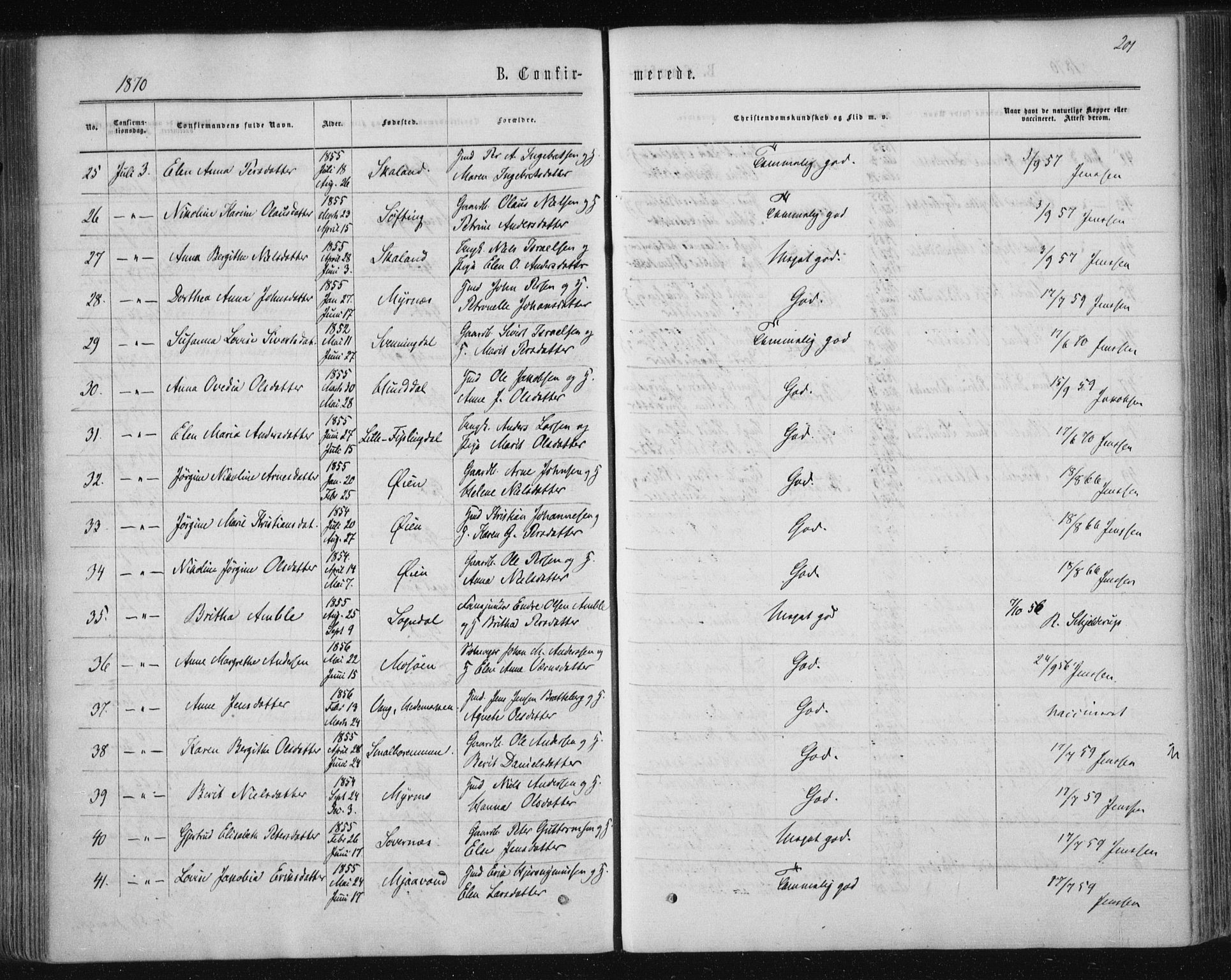 Ministerialprotokoller, klokkerbøker og fødselsregistre - Nordland, SAT/A-1459/820/L0294: Parish register (official) no. 820A15, 1866-1879, p. 201