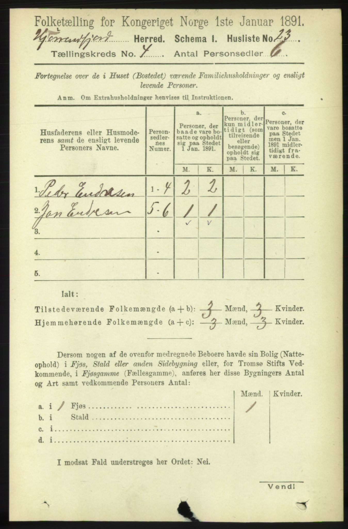 RA, 1891 census for 1522 Hjørundfjord, 1891, p. 662