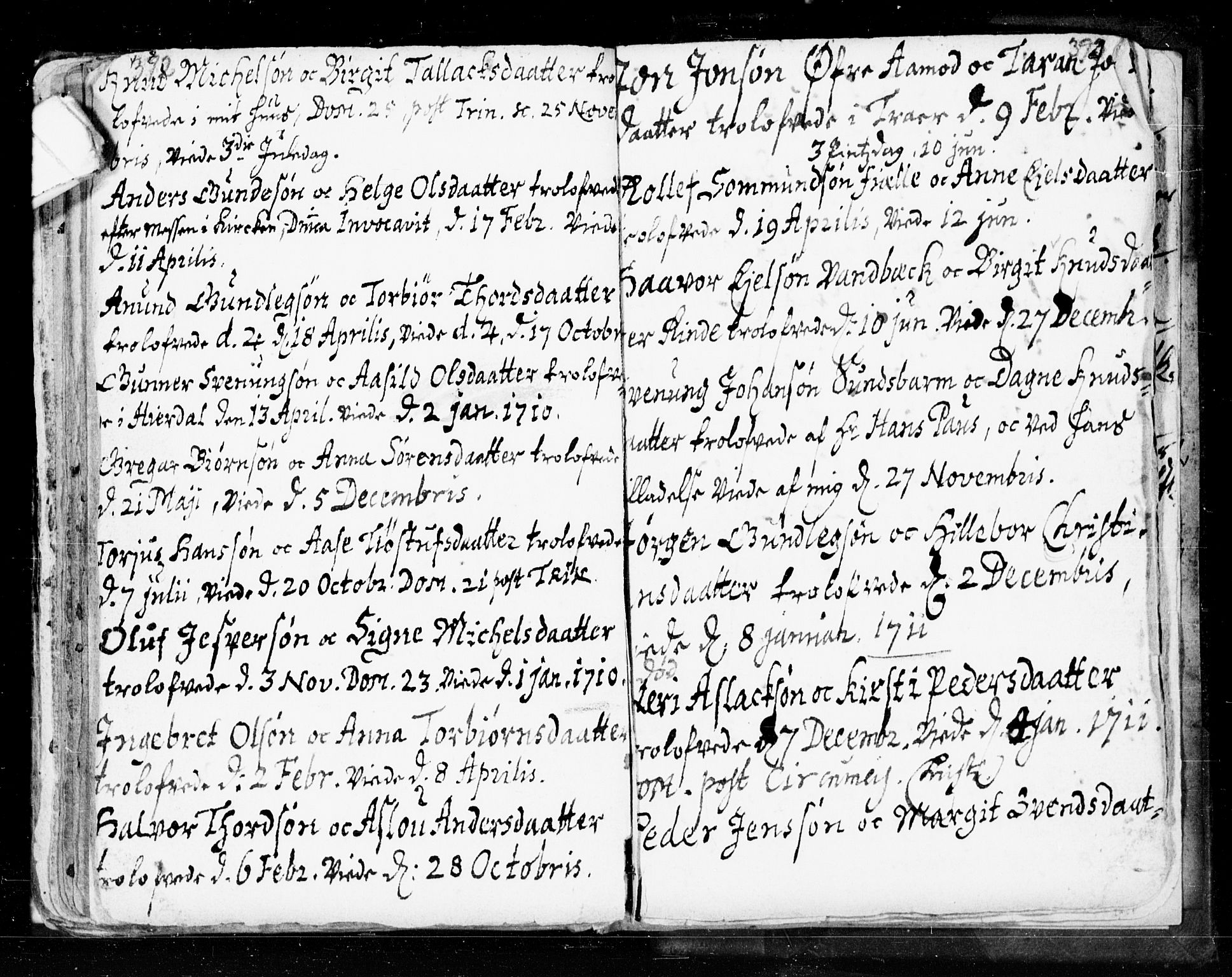 Seljord kirkebøker, SAKO/A-20/F/Fa/L0002: Parish register (official) no. I 2, 1689-1713, p. 392-393