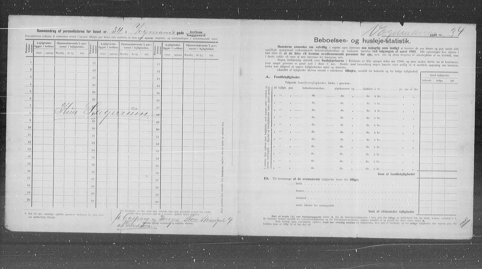 OBA, Municipal Census 1905 for Kristiania, 1905, p. 65572