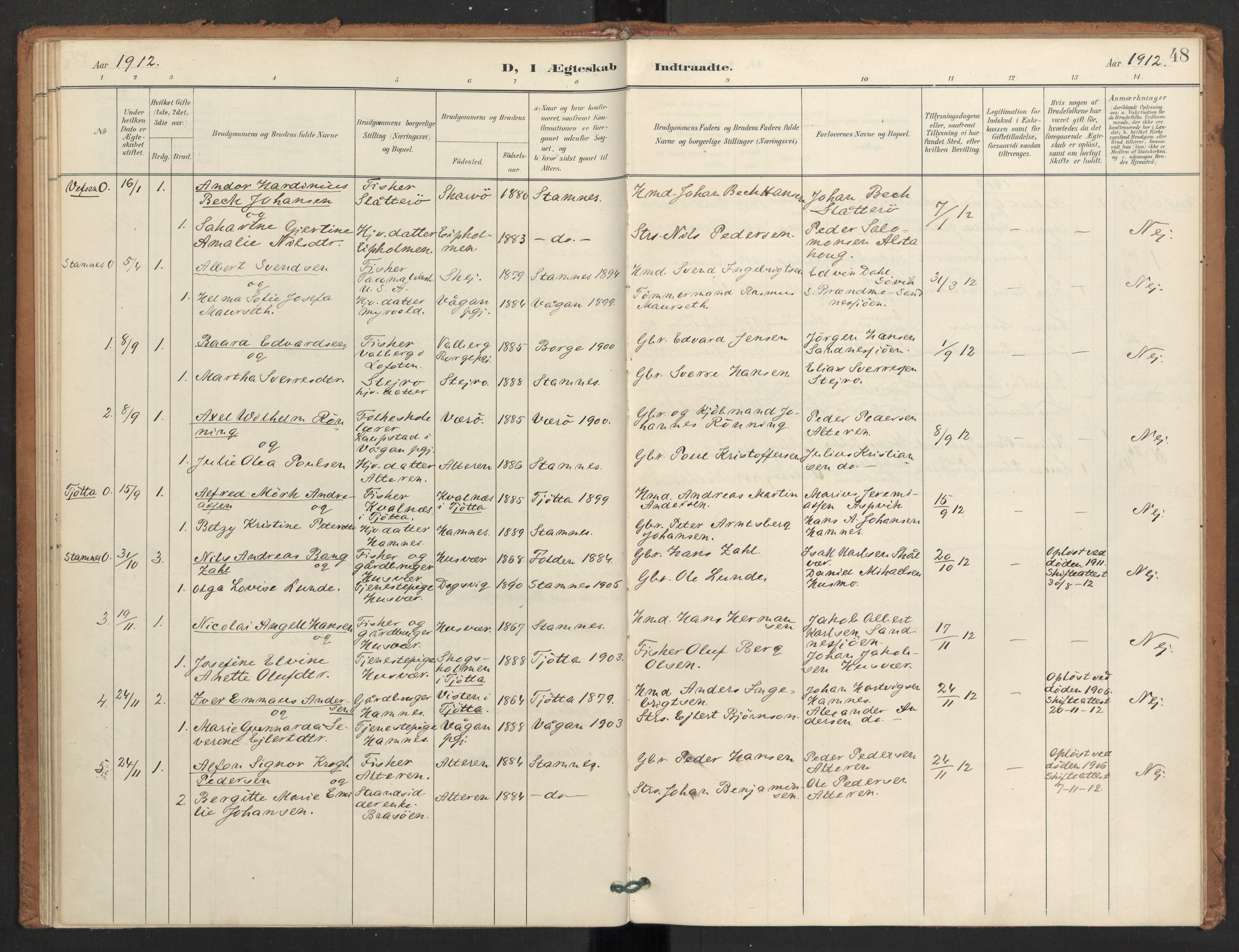 Ministerialprotokoller, klokkerbøker og fødselsregistre - Nordland, SAT/A-1459/830/L0454: Parish register (official) no. 830A18, 1897-1913, p. 48