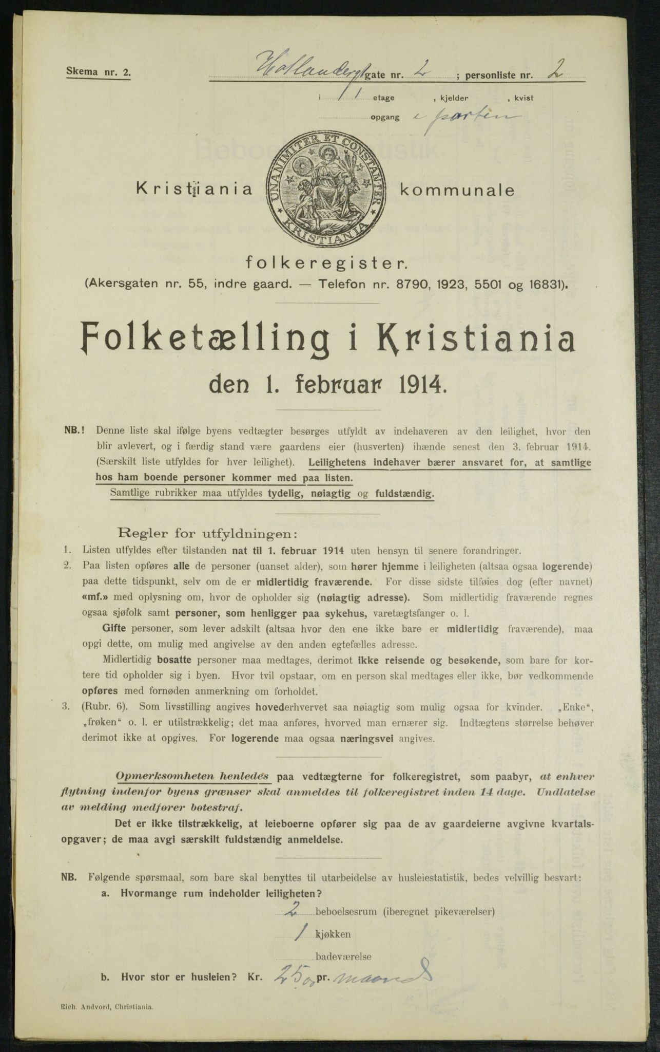 OBA, Municipal Census 1914 for Kristiania, 1914, p. 40810