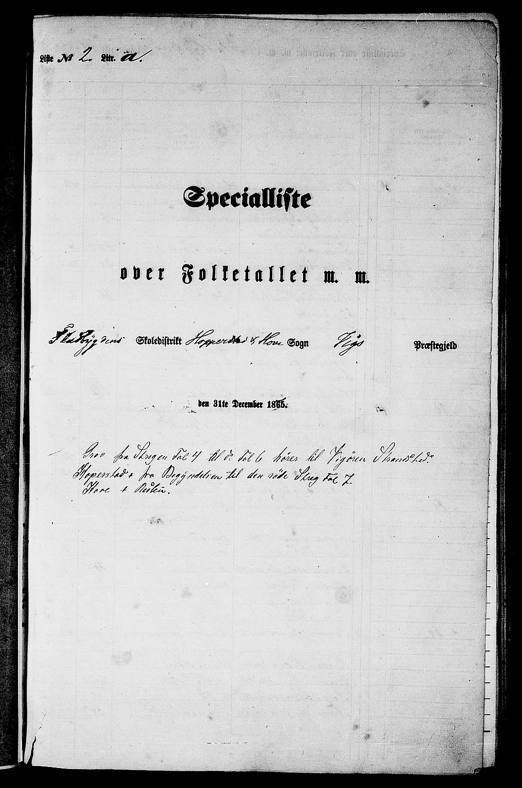 RA, 1865 census for Vik, 1865, p. 31