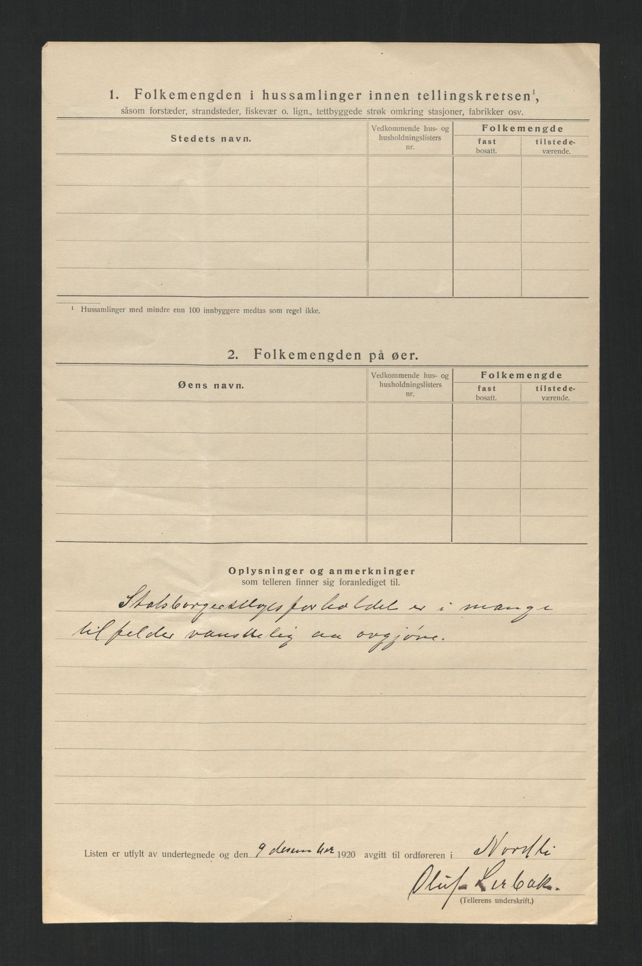 SAT, 1920 census for Nordli, 1920, p. 15