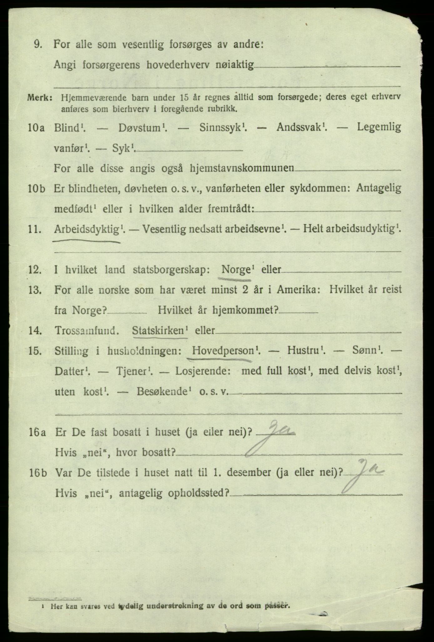 SAB, 1920 census for Jondal, 1920, p. 957