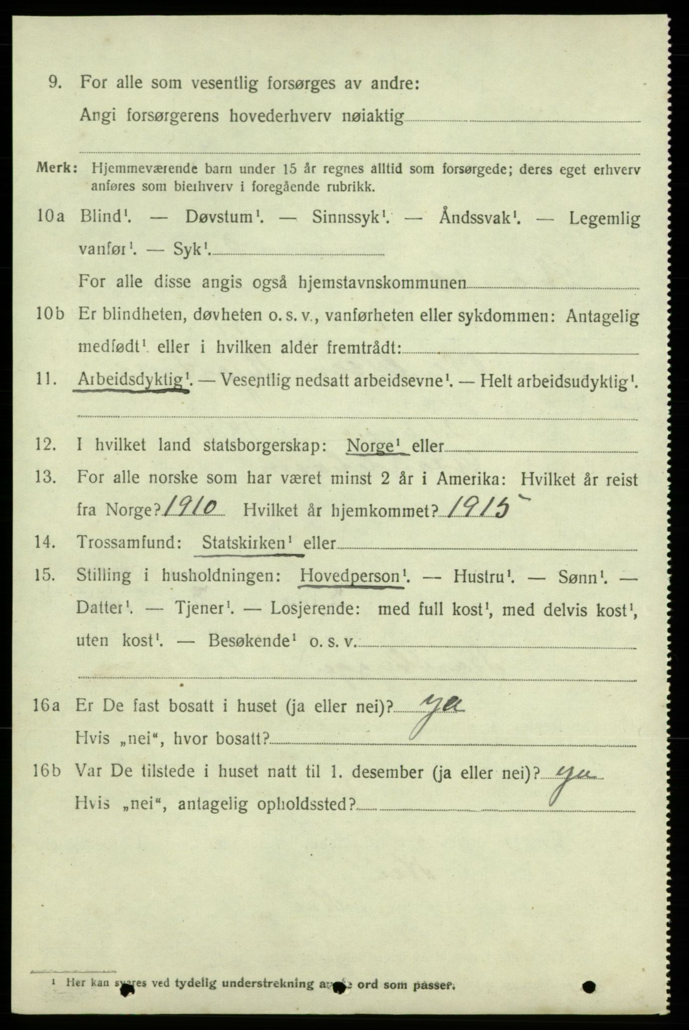 SAB, 1920 census for Strandebarm, 1920, p. 3949