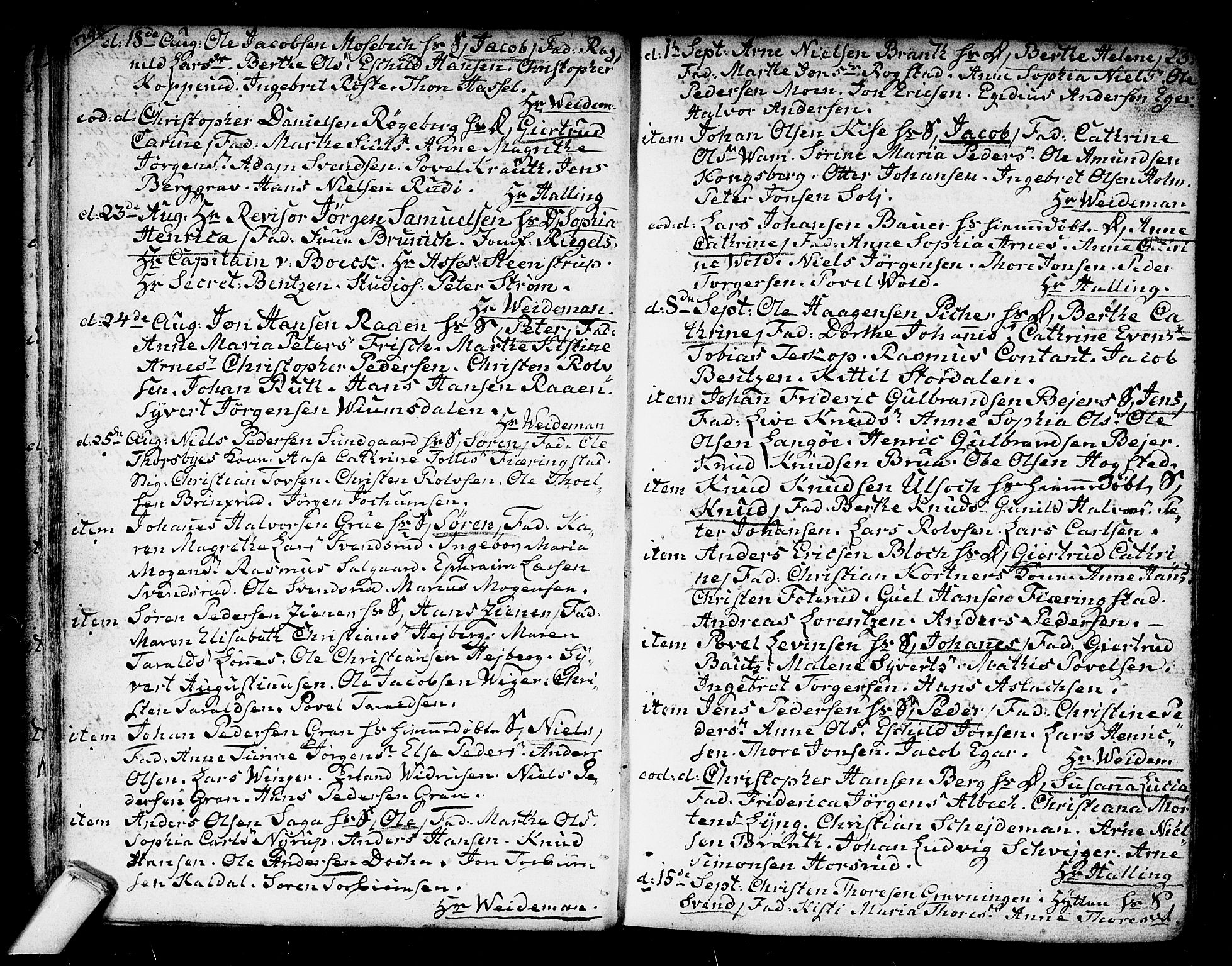 Kongsberg kirkebøker, AV/SAKO-A-22/F/Fa/L0007: Parish register (official) no. I 7, 1795-1816, p. 23