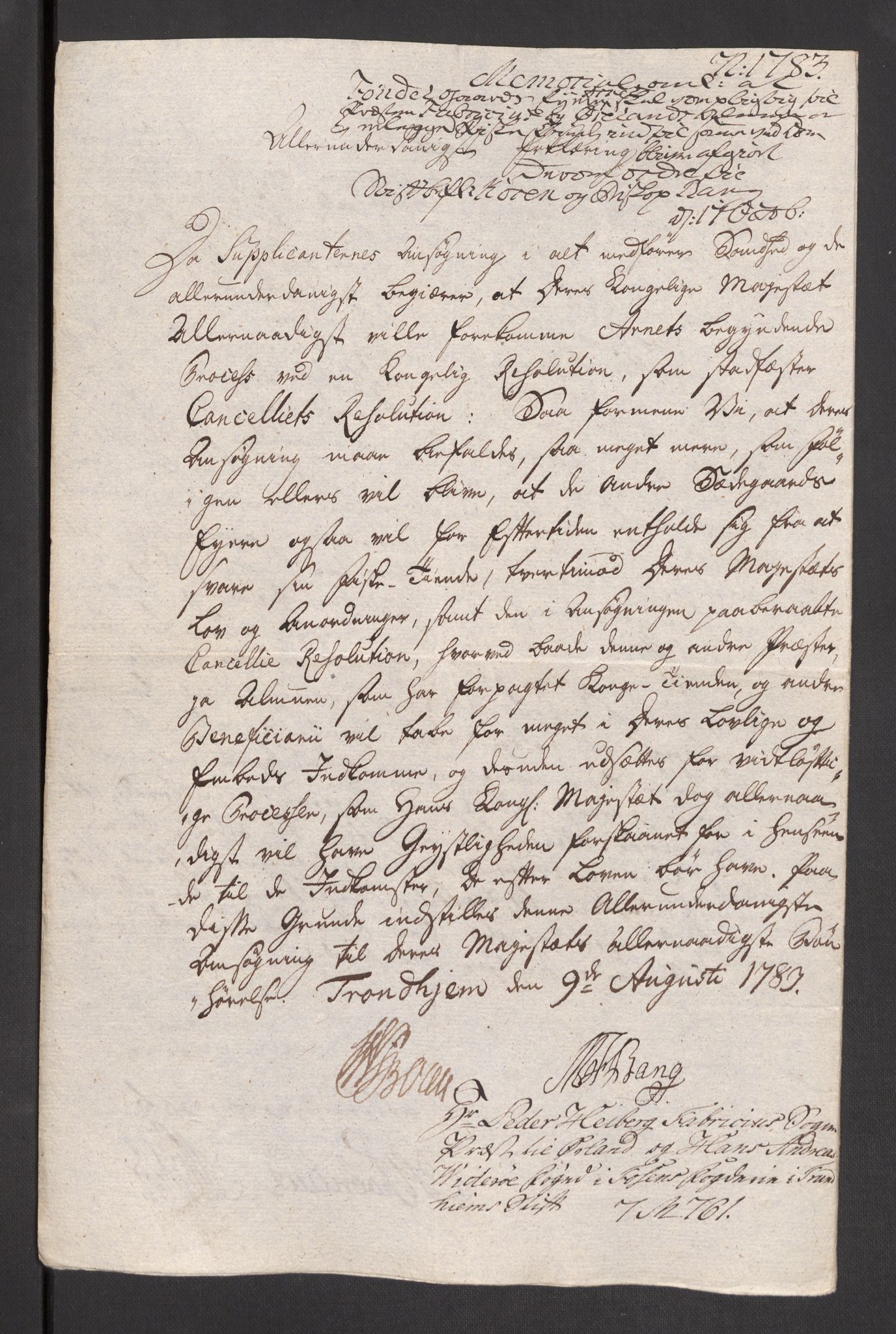 Danske Kanselli 1572-1799, AV/RA-EA-3023/F/Fc/Fcc/Fcca/L0248: Norske innlegg 1572-1799, 1783, p. 78