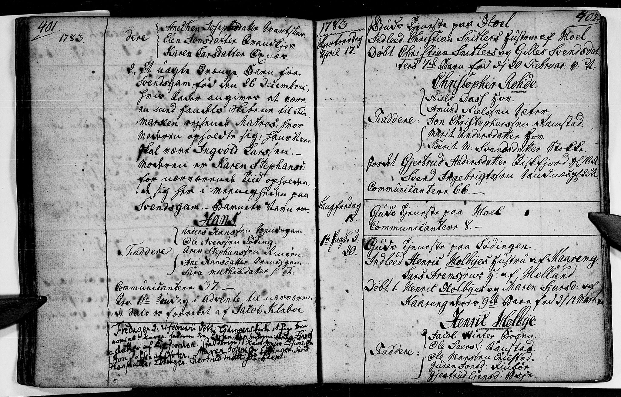 Ministerialprotokoller, klokkerbøker og fødselsregistre - Nordland, SAT/A-1459/872/L1029: Parish register (official) no. 872A04, 1765-1787, p. 401-402