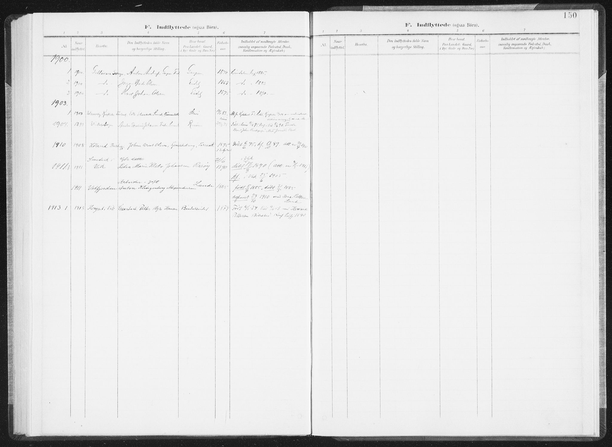 Ministerialprotokoller, klokkerbøker og fødselsregistre - Nordland, AV/SAT-A-1459/810/L0153: Parish register (official) no. 810A12, 1899-1914, p. 150