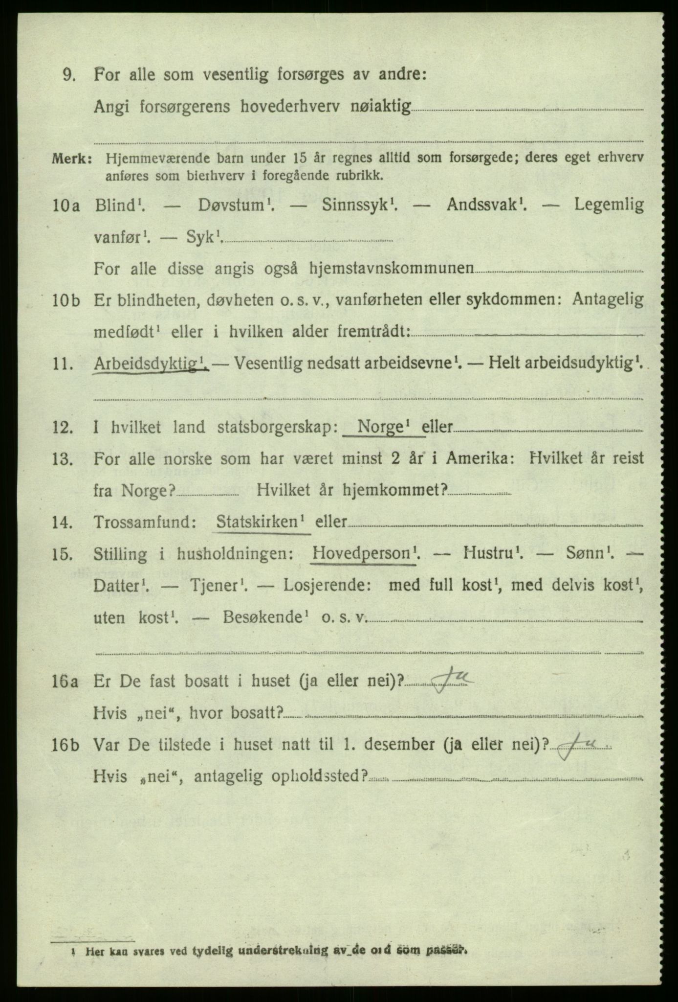 SAB, 1920 census for Hyllestad, 1920, p. 3505