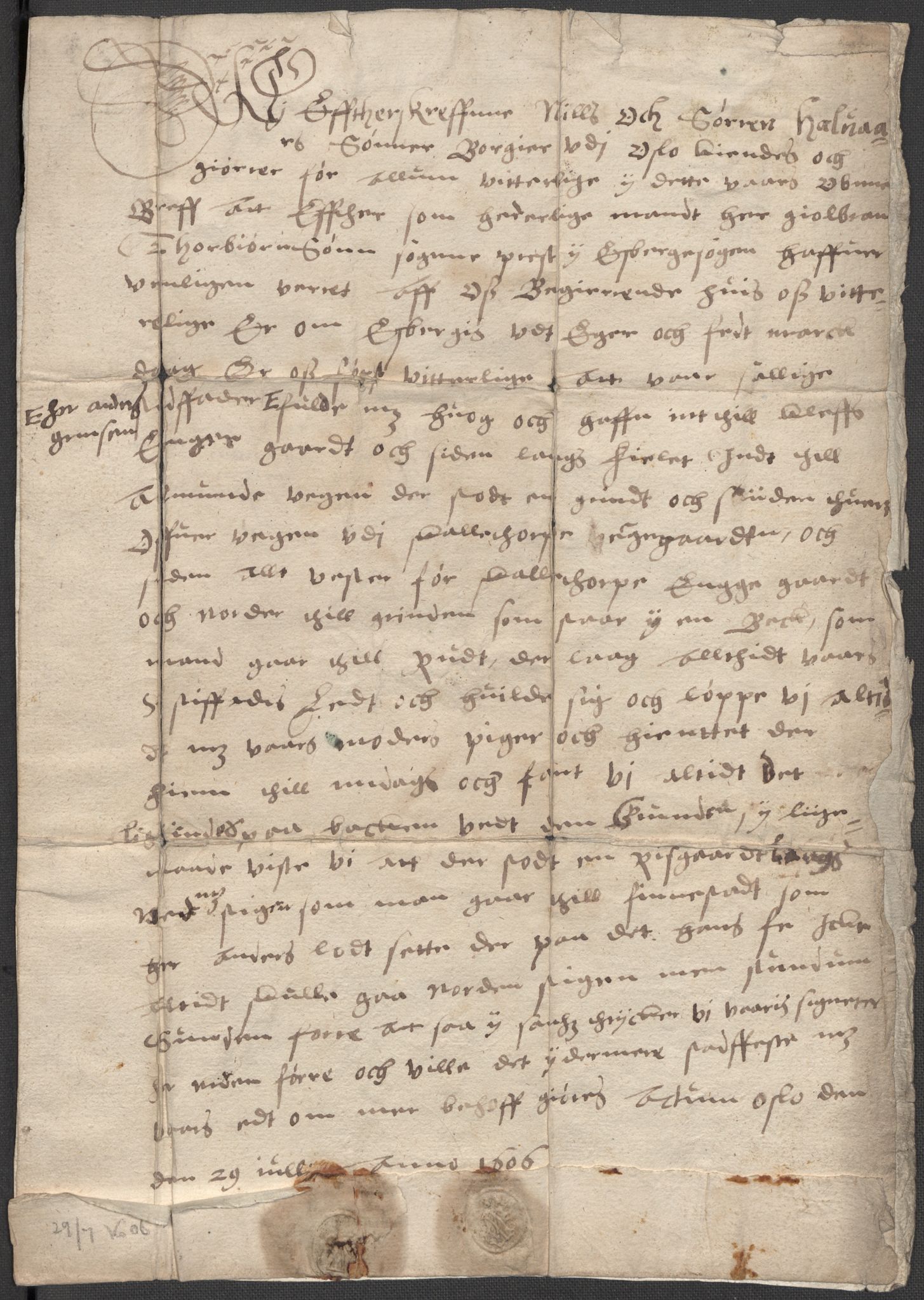 Riksarkivets diplomsamling, AV/RA-EA-5965/F15/L0004: Prestearkiv - Østfold, 1577-1709, p. 105