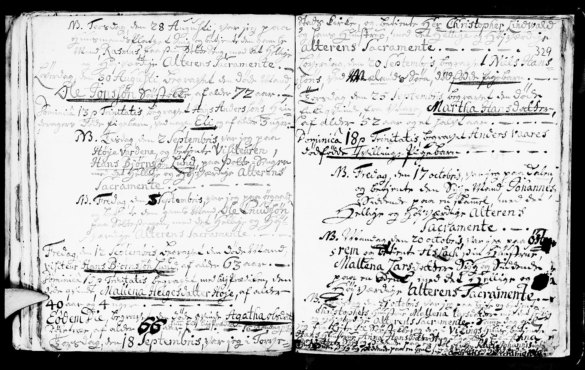 Avaldsnes sokneprestkontor, AV/SAST-A -101851/H/Ha/Haa/L0001: Parish register (official) no. A 1, 1711-1764, p. 329