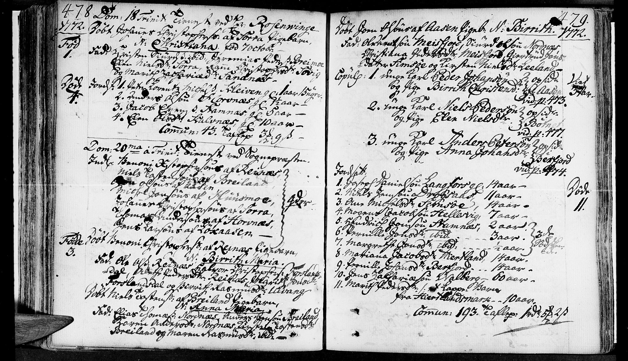 Ministerialprotokoller, klokkerbøker og fødselsregistre - Nordland, SAT/A-1459/830/L0437: Parish register (official) no. 830A05 /2, 1768-1776, p. 478-479