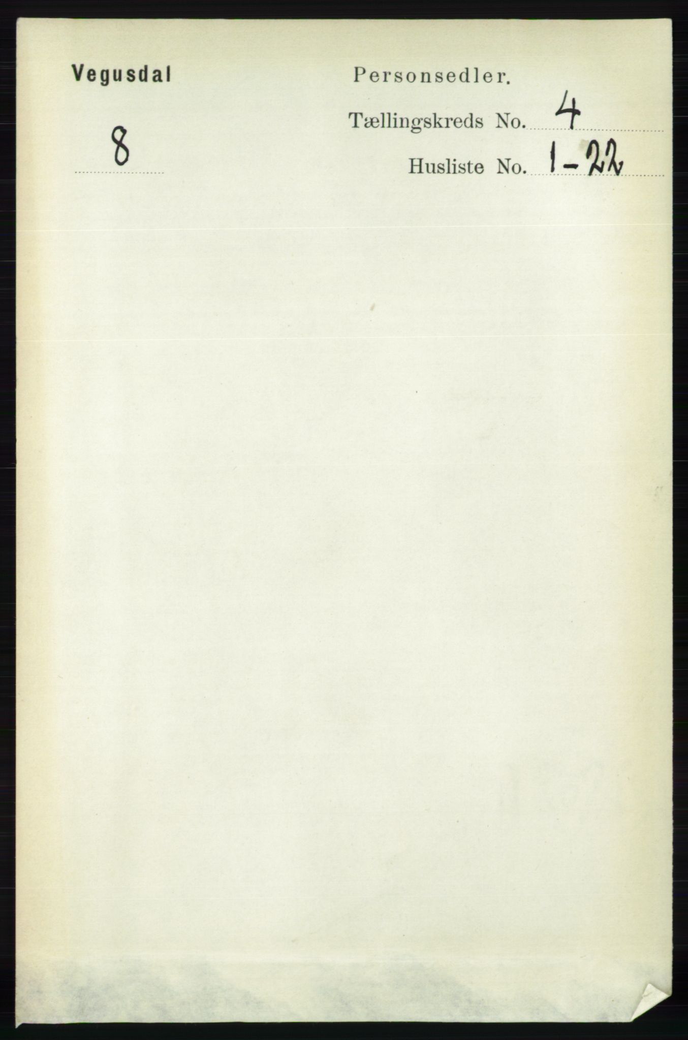 RA, 1891 census for 0934 Vegusdal, 1891, p. 710