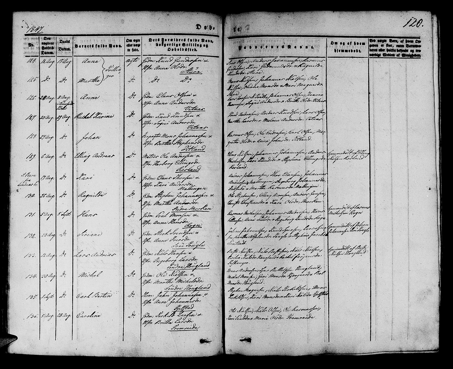 Manger sokneprestembete, AV/SAB-A-76801/H/Haa: Parish register (official) no. A 5, 1839-1848, p. 120