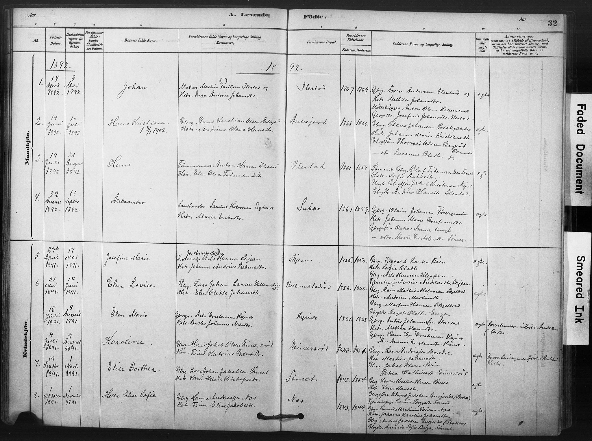 Andebu kirkebøker, SAKO/A-336/F/Fa/L0009: Parish register (official) no. 9, 1878-1909, p. 32