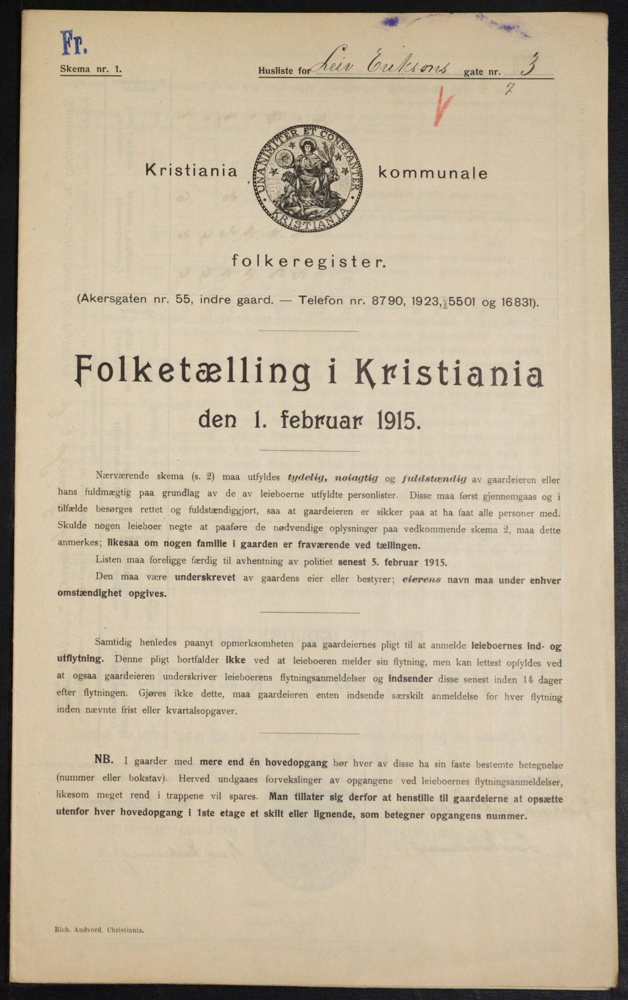 OBA, Municipal Census 1915 for Kristiania, 1915, p. 56930