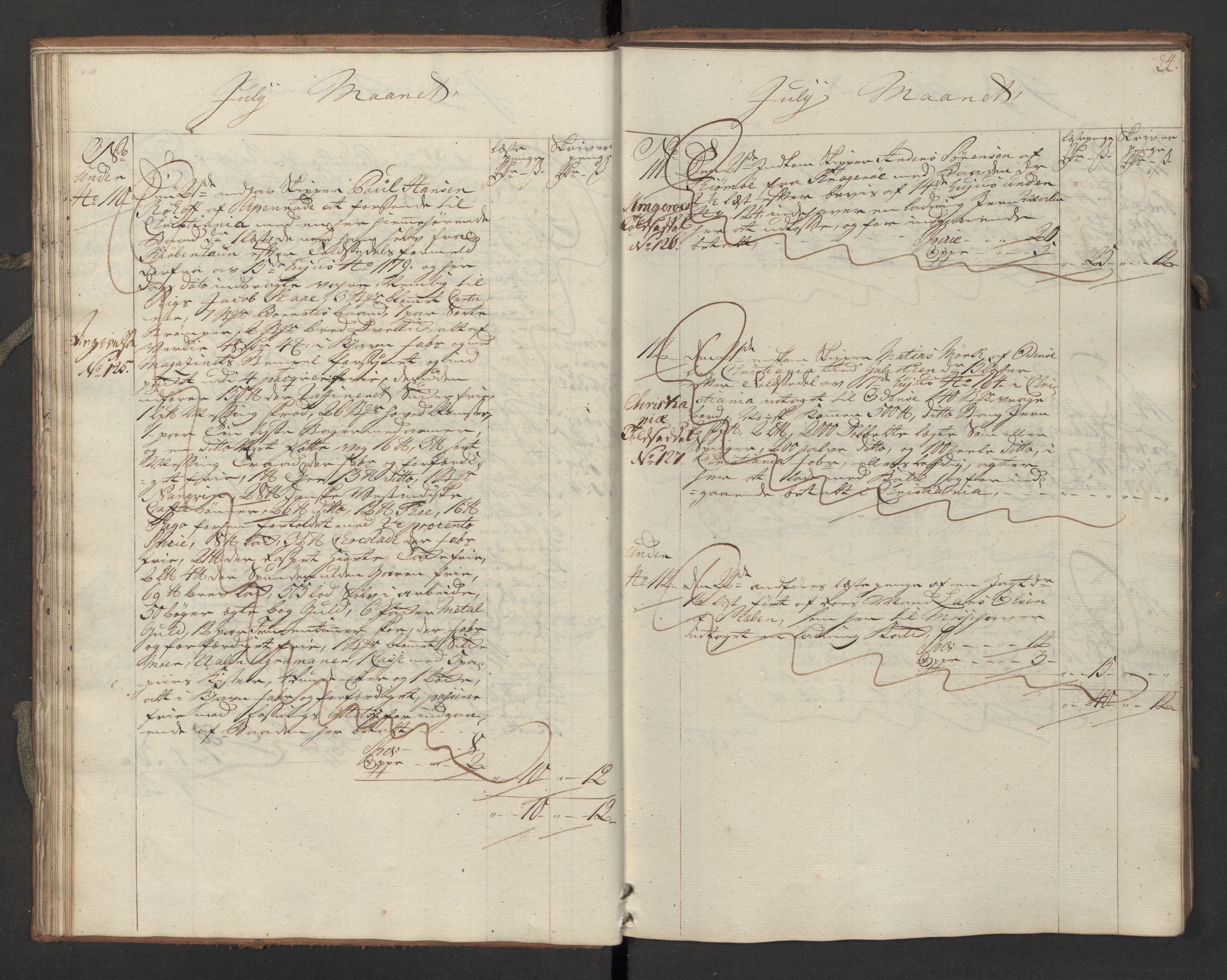 Generaltollkammeret, tollregnskaper, AV/RA-EA-5490/R06/L0062/0002: Tollregnskaper Kristiania / Inngående hovedtollbok Slependen, 1762, p. 23b-24a