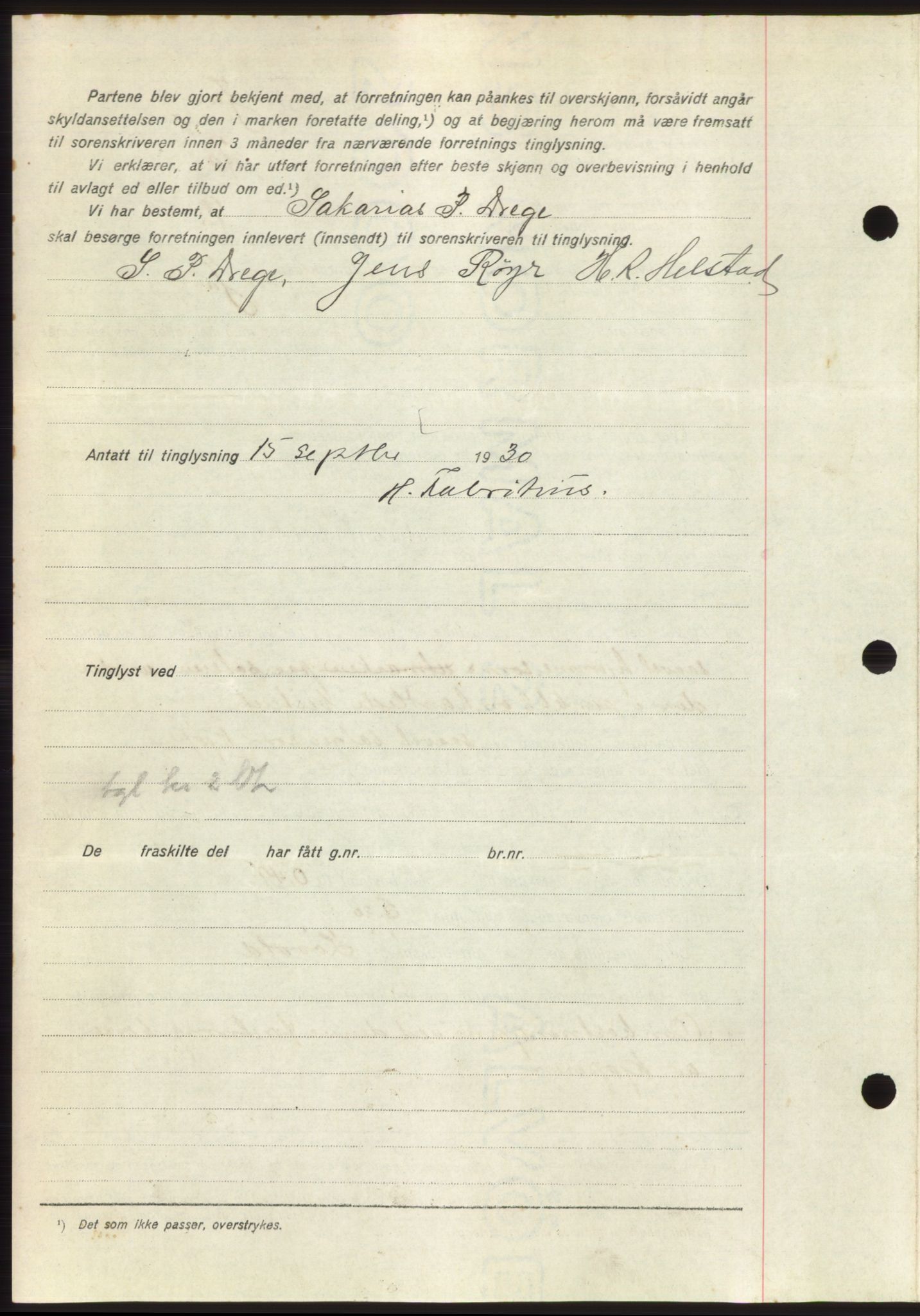 Nordre Sunnmøre sorenskriveri, AV/SAT-A-0006/1/2/2C/2Ca/L0047: Mortgage book no. 47, 1930-1931, Deed date: 15.09.1930