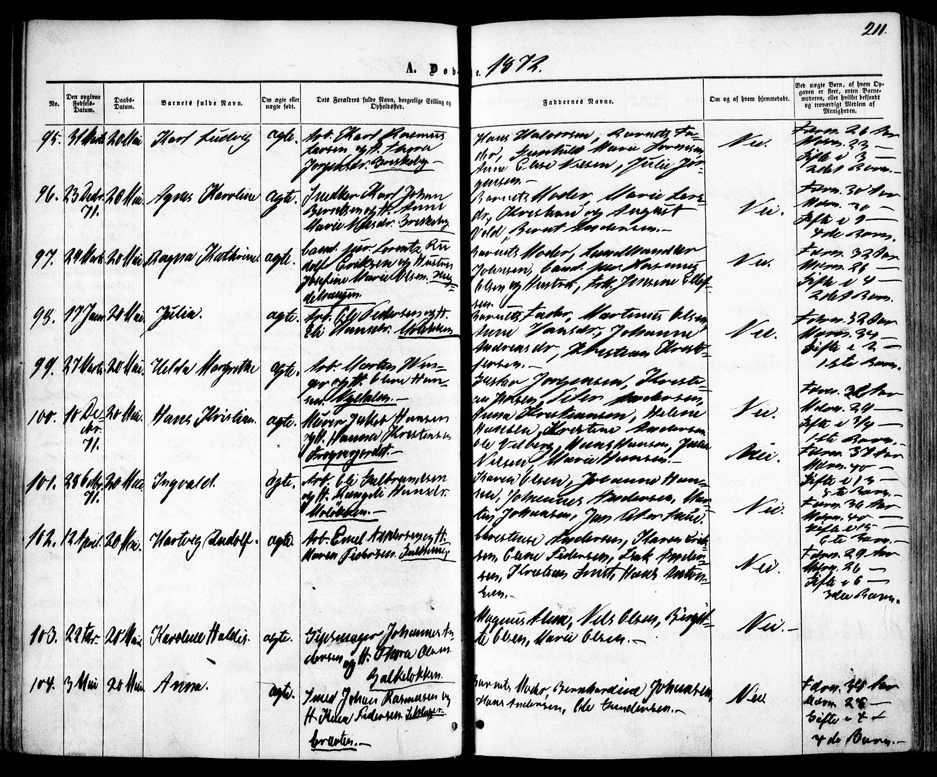 Vestre Aker prestekontor Kirkebøker, SAO/A-10025/F/Fa/L0004: Parish register (official) no. 4, 1857-1877, p. 211