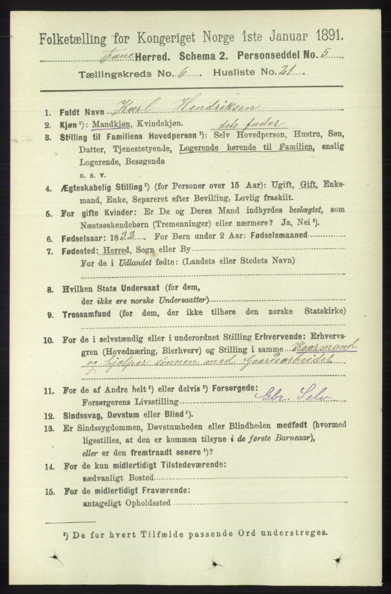 RA, 1891 census for 1249 Fana, 1891, p. 2707