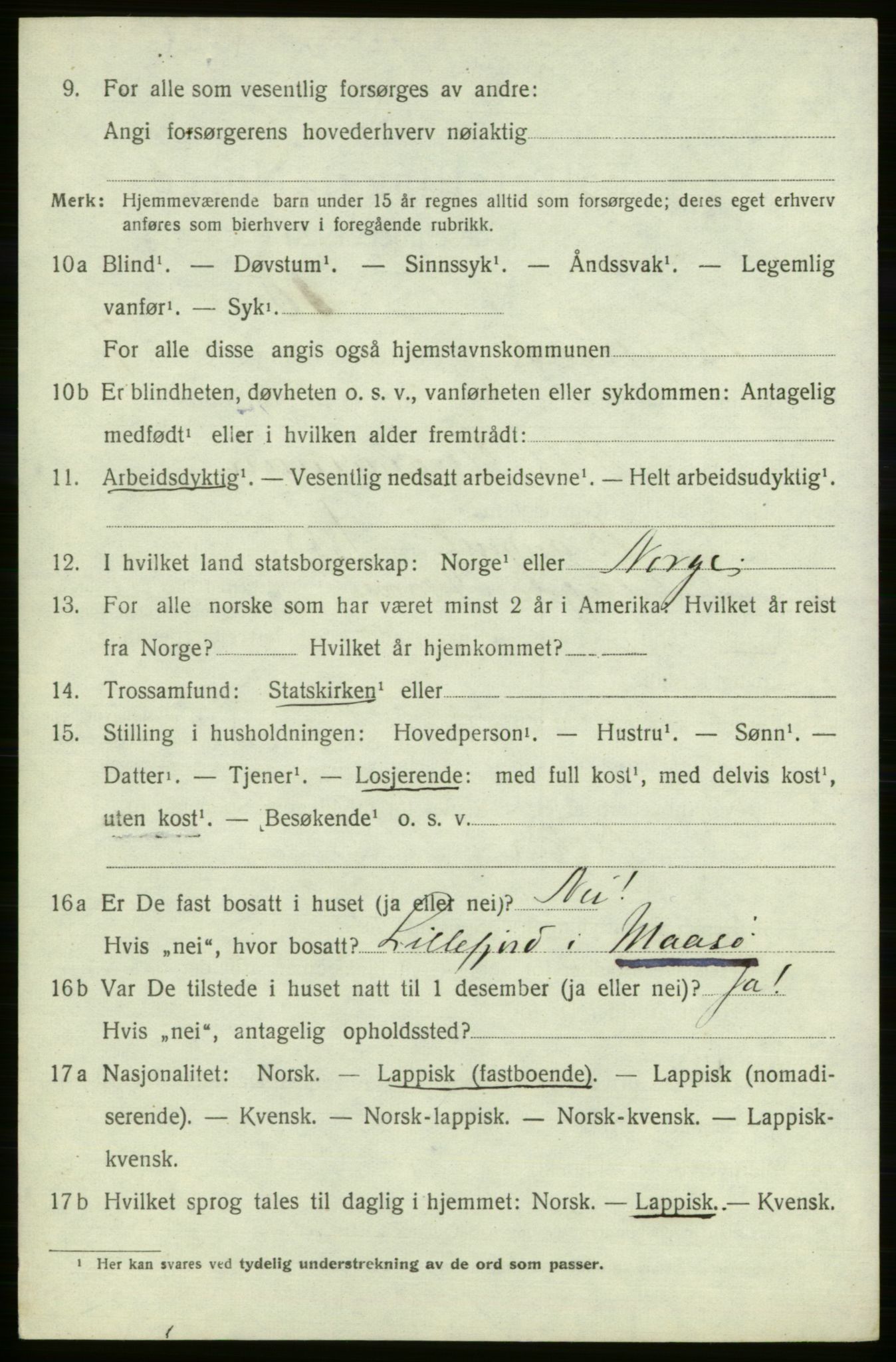 SATØ, 1920 census for , 1920, p. 2155