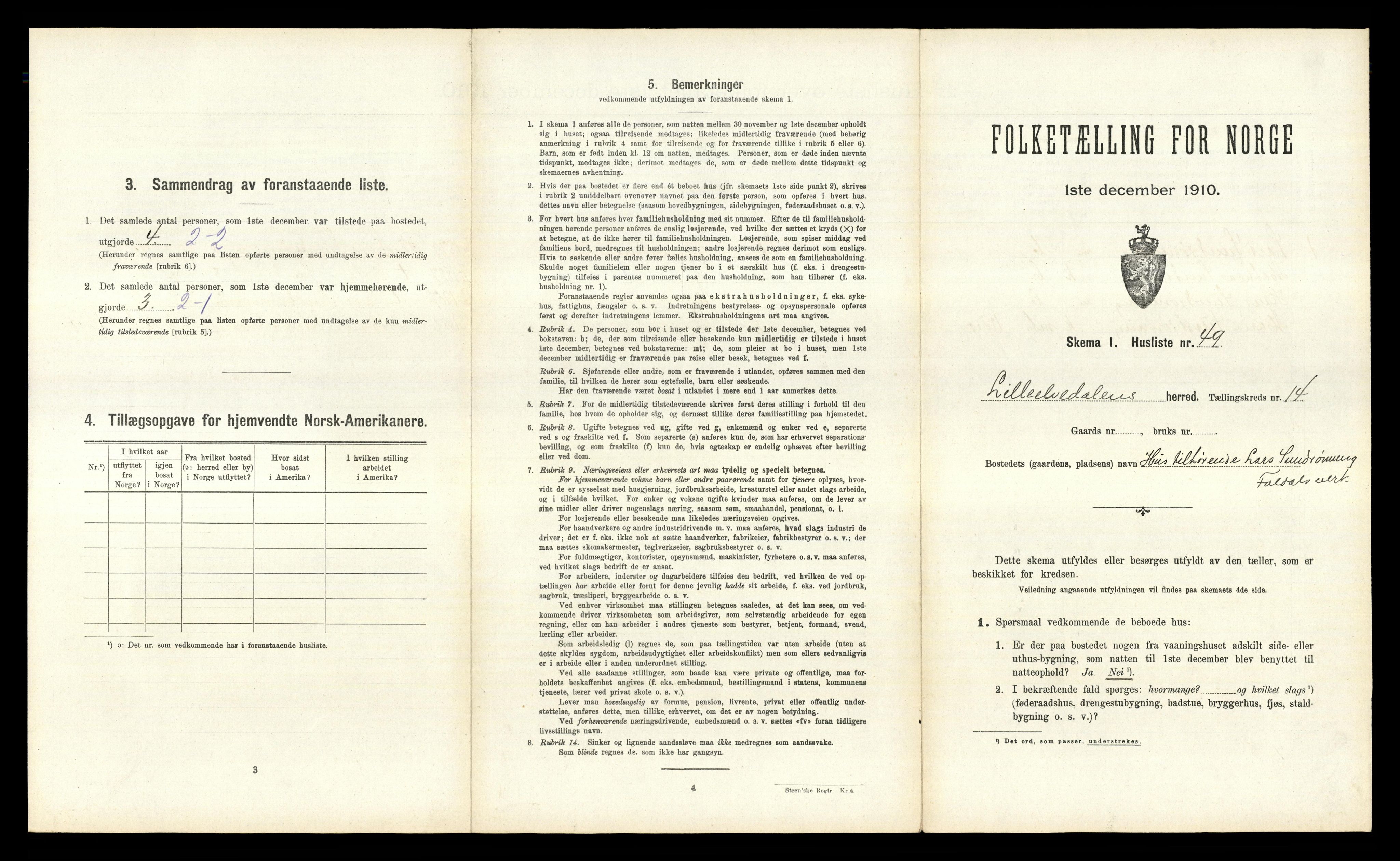 RA, 1910 census for Lille Elvedalen, 1910, p. 1203