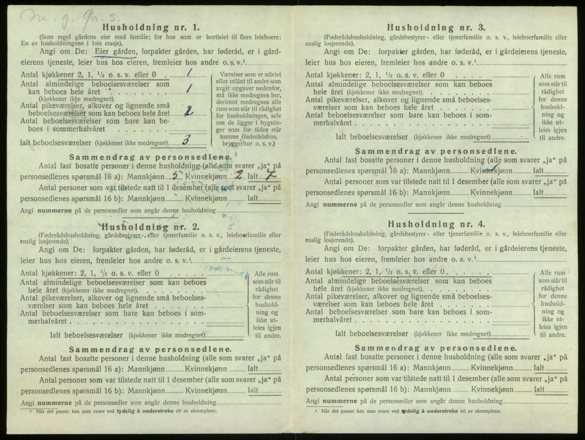 SAB, 1920 census for Lindås, 1920, p. 1052