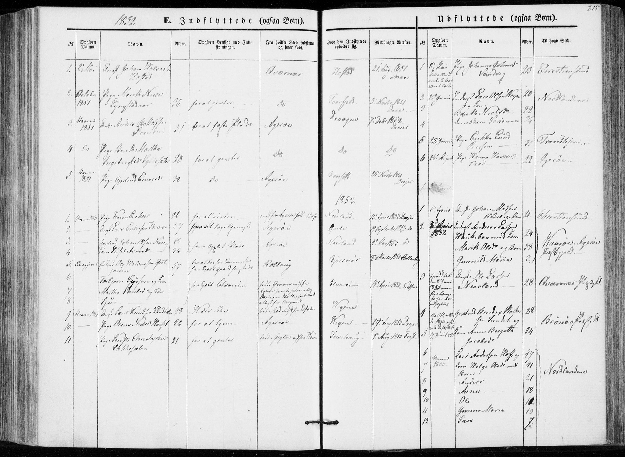 Ministerialprotokoller, klokkerbøker og fødselsregistre - Møre og Romsdal, SAT/A-1454/566/L0767: Parish register (official) no. 566A06, 1852-1868, p. 215