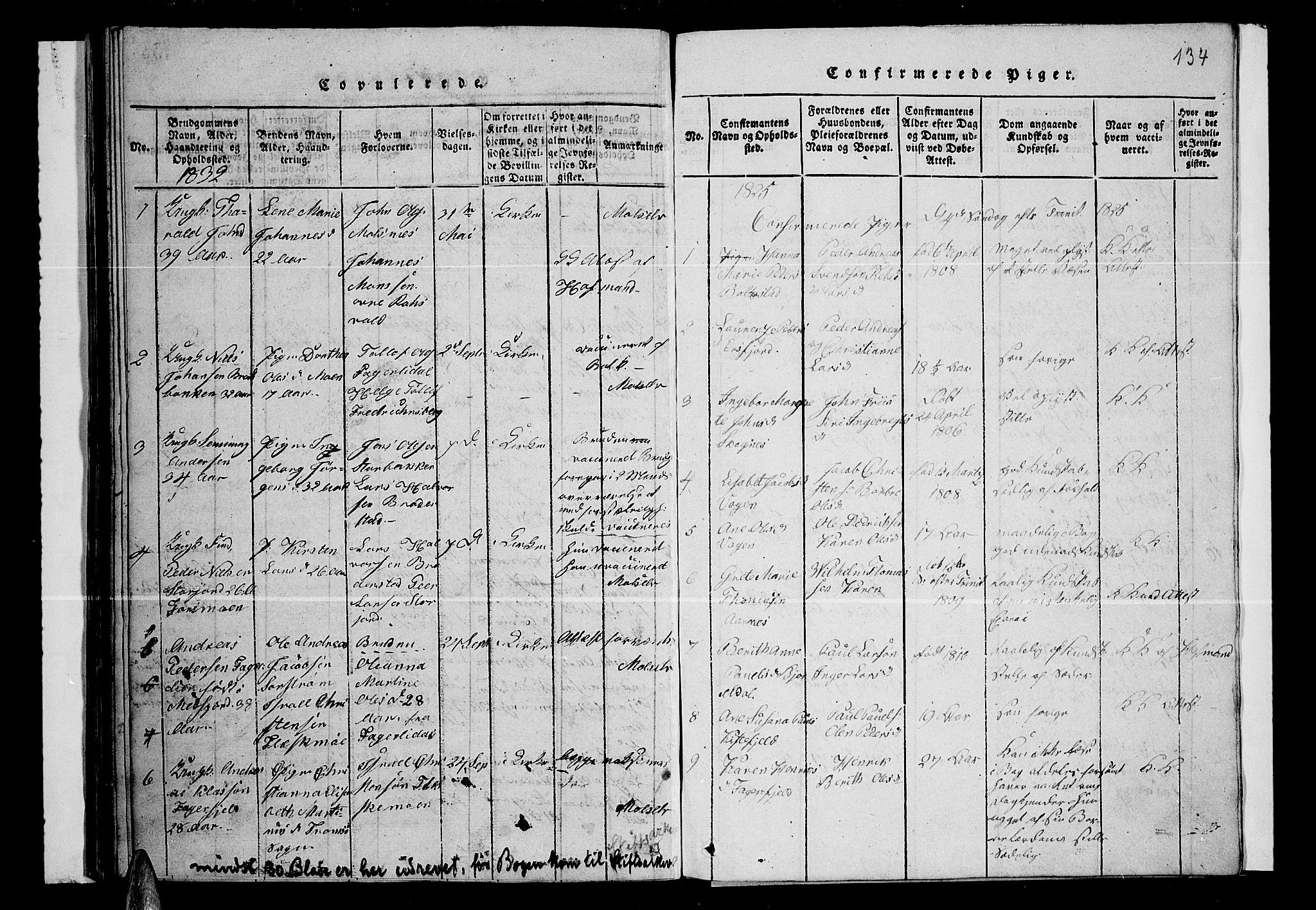 Lenvik sokneprestembete, SATØ/S-1310/H/Ha/Hab/L0001klokker: Parish register (copy) no. 1, 1822-1837, p. 134