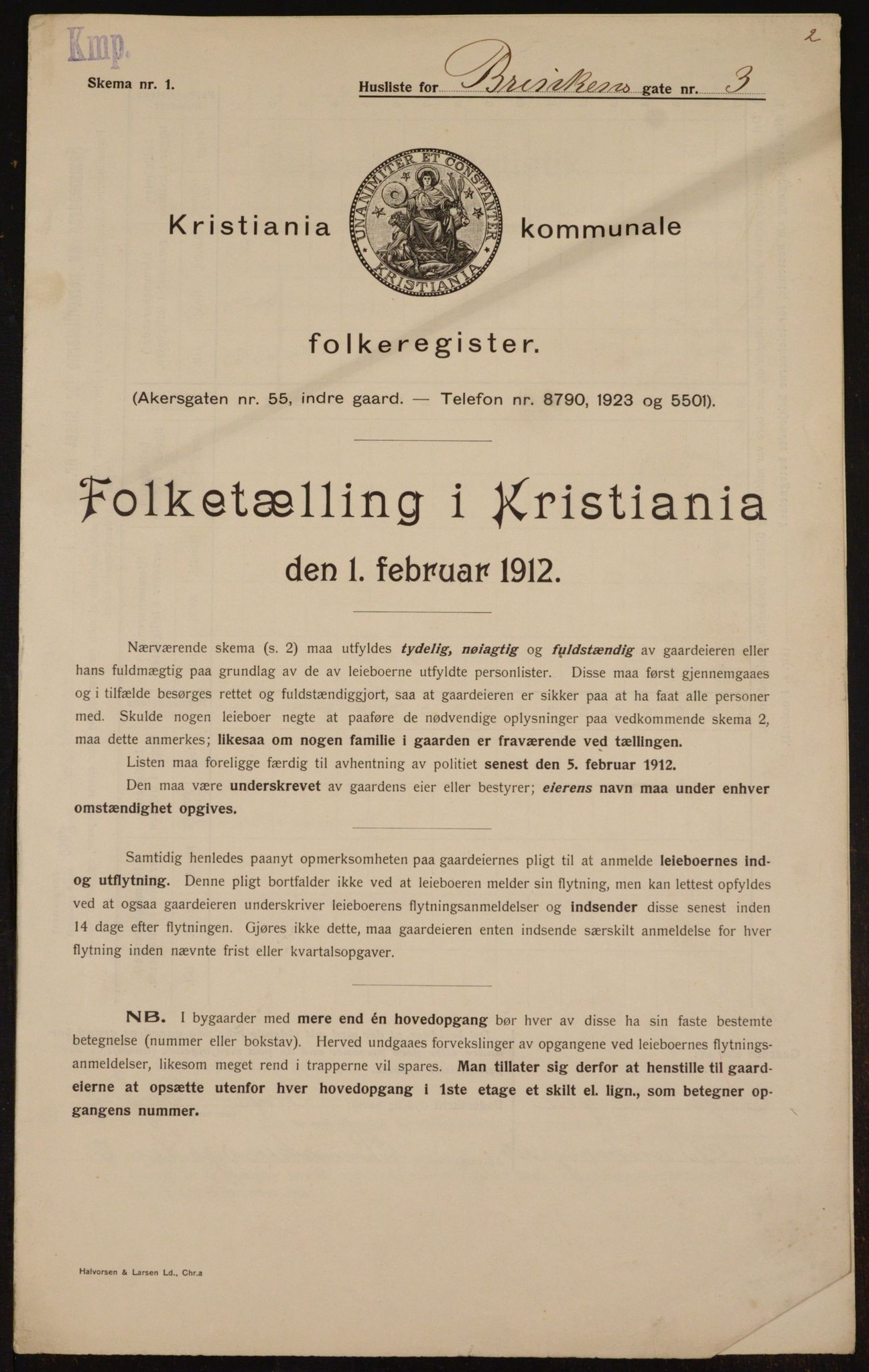 OBA, Municipal Census 1912 for Kristiania, 1912, p. 8624