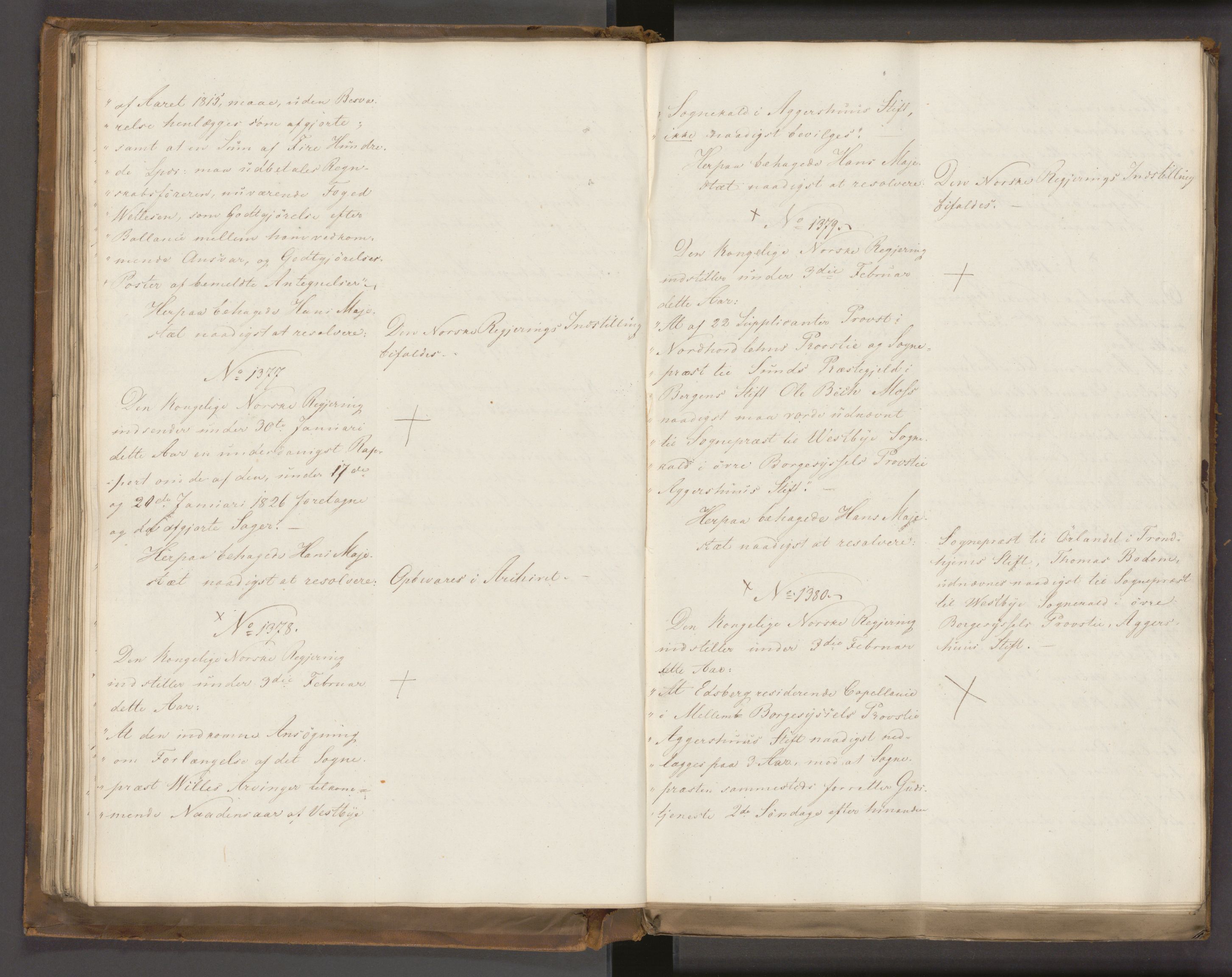 Statsrådssekretariatet, AV/RA-S-1001/A/Ab/L0022: Kgl. res. nr. 1210-1721, 1. halvår, 1826