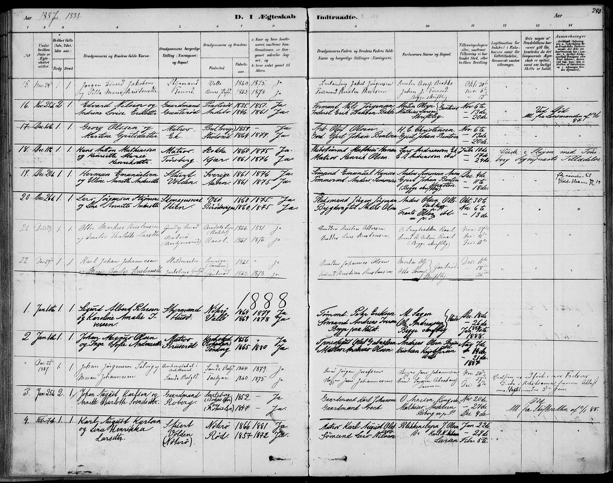 Sem kirkebøker, SAKO/A-5/F/Fb/L0004: Parish register (official) no. II 4, 1878-1891, p. 243