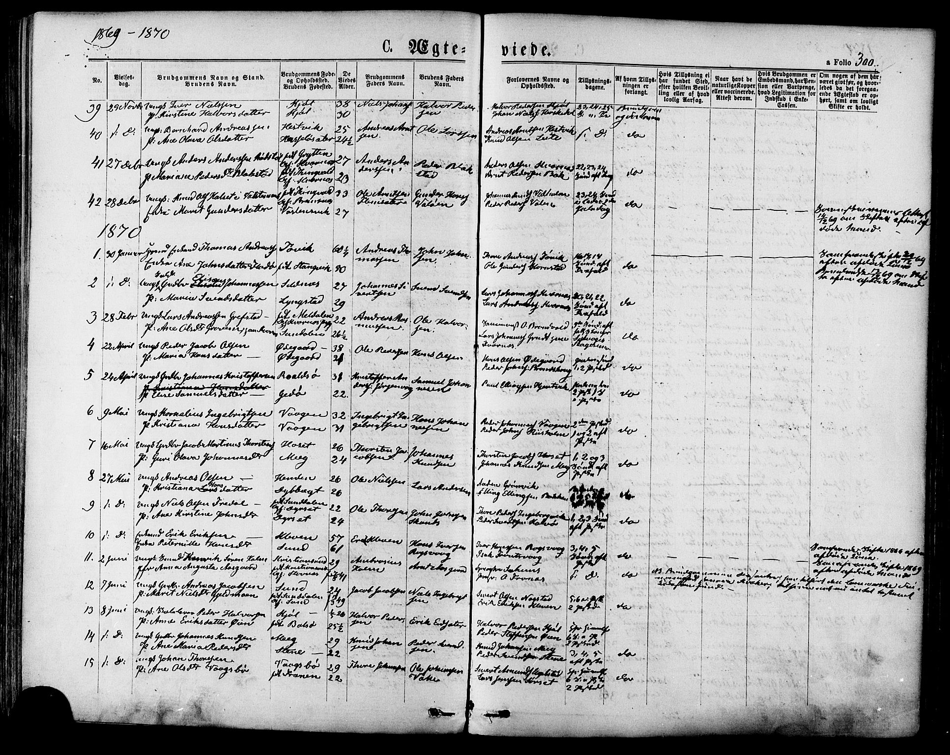 Ministerialprotokoller, klokkerbøker og fødselsregistre - Møre og Romsdal, SAT/A-1454/568/L0805: Parish register (official) no. 568A12 /1, 1869-1884, p. 300
