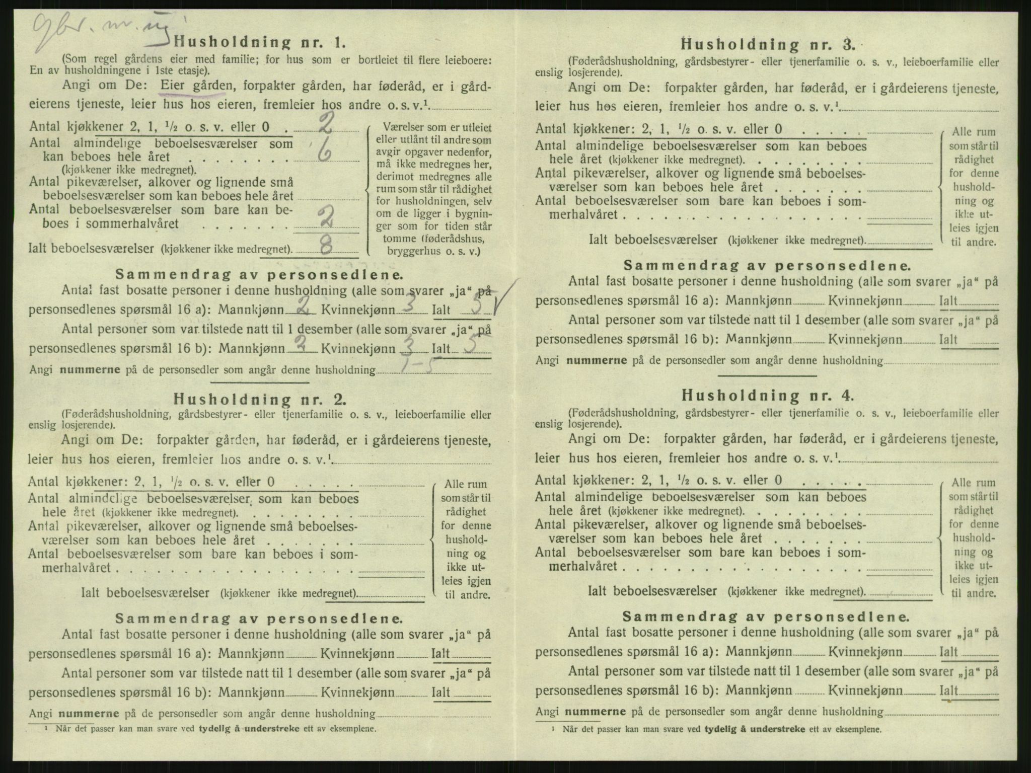 SAT, 1920 census for Ytterøy, 1920, p. 24