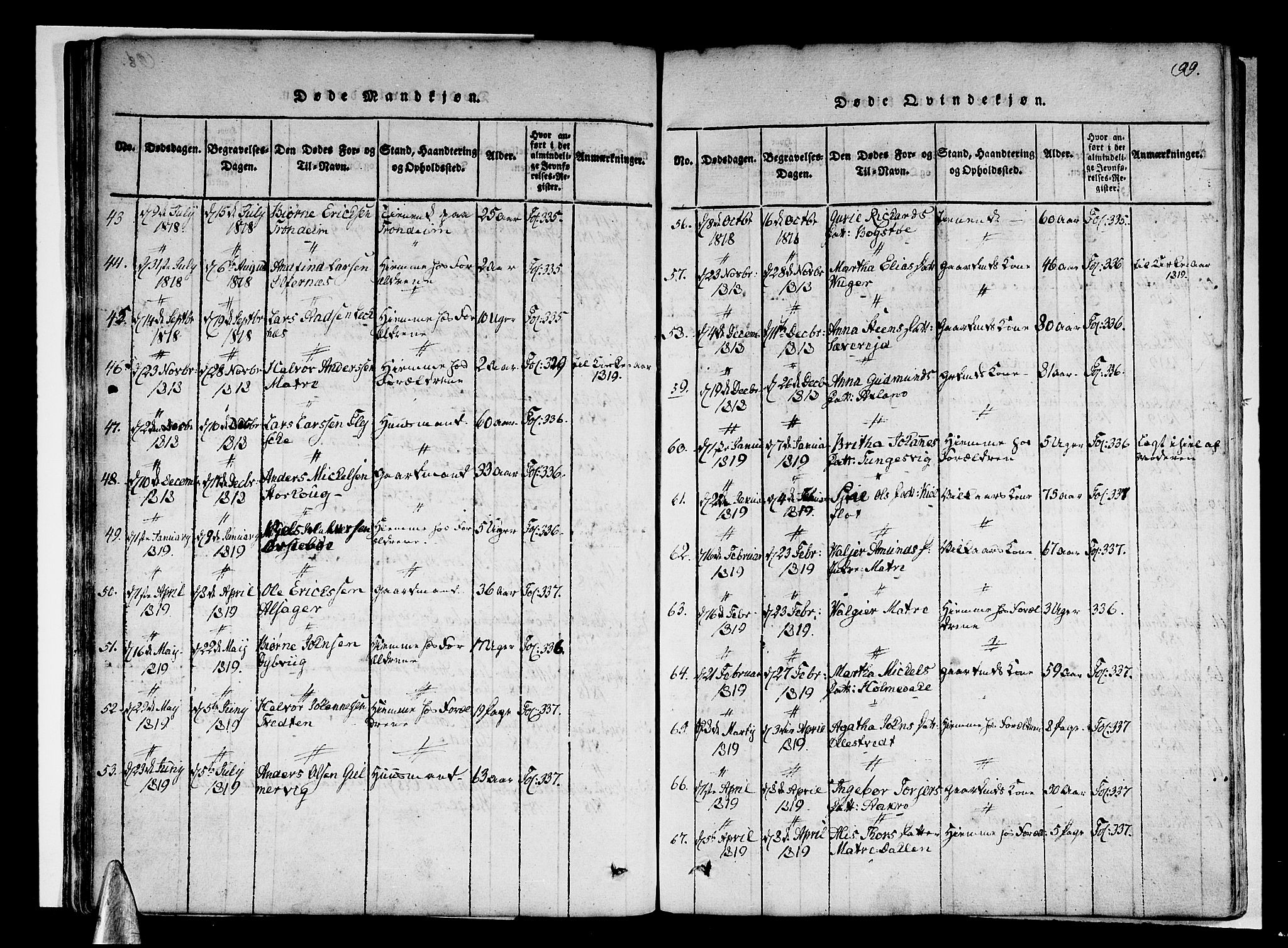 Skånevik sokneprestembete, SAB/A-77801/H/Haa: Parish register (official) no. A 3, 1815-1828, p. 99