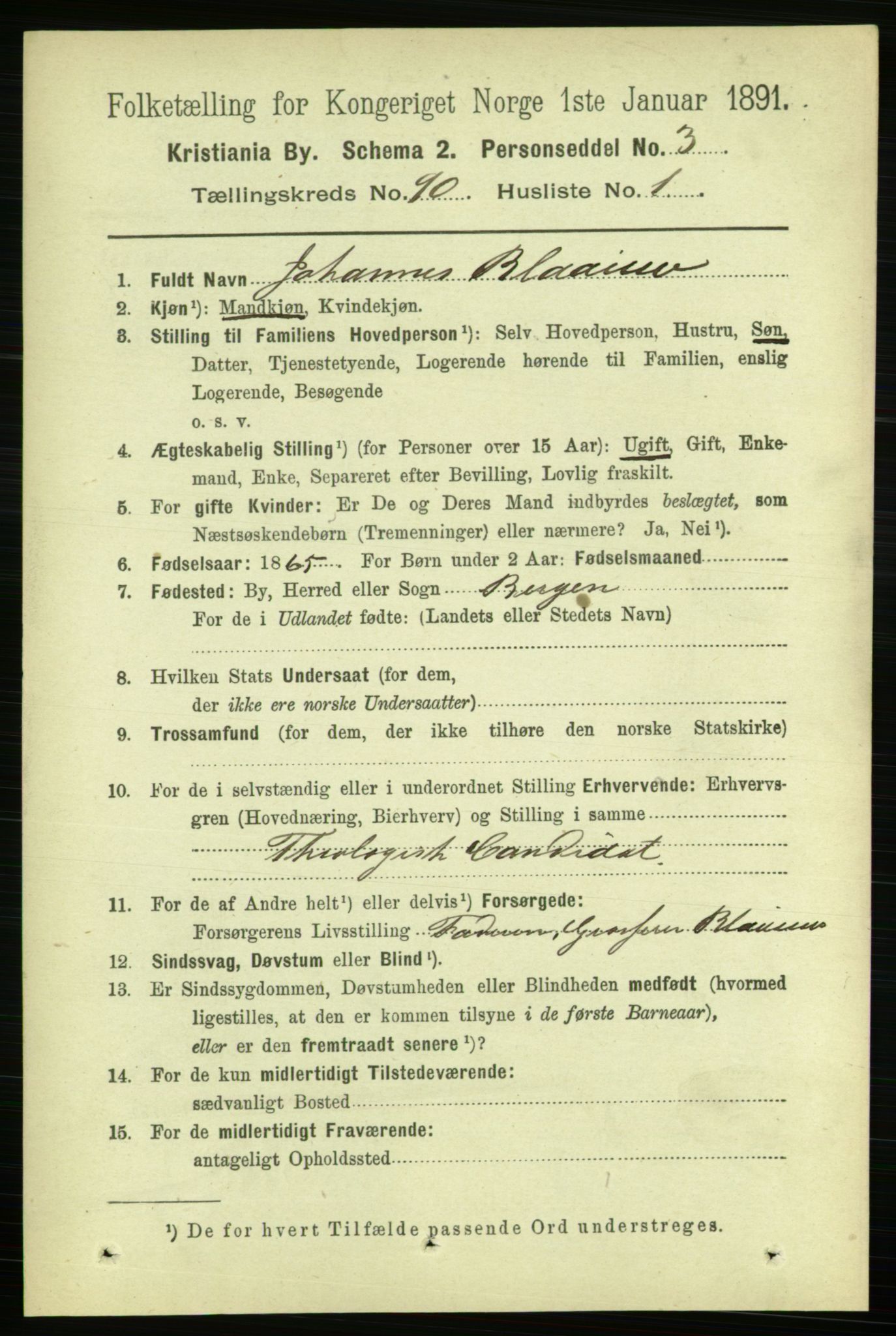 RA, 1891 census for 0301 Kristiania, 1891, p. 44360