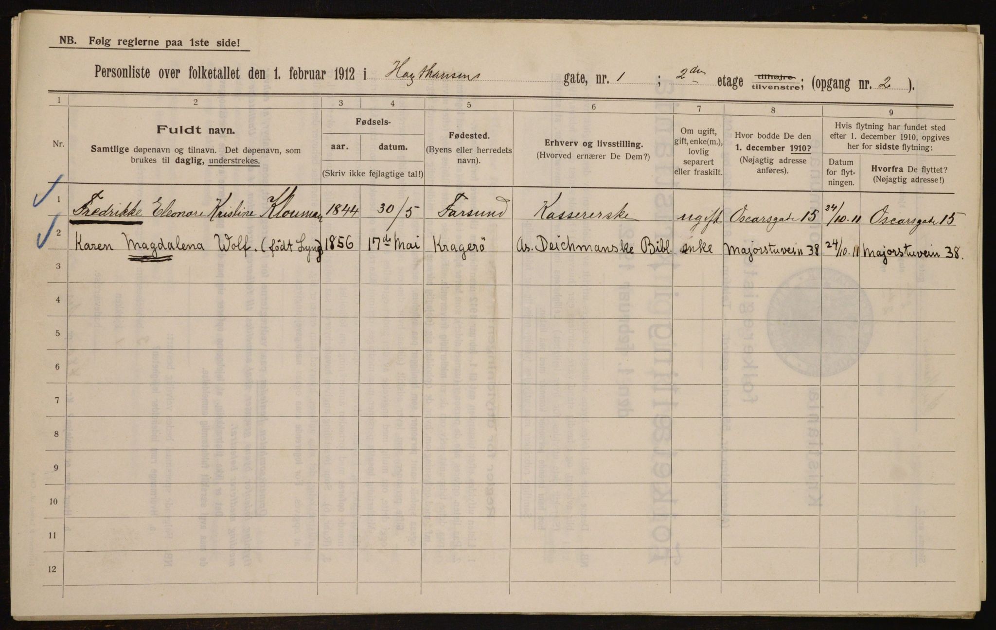 OBA, Municipal Census 1912 for Kristiania, 1912, p. 35860