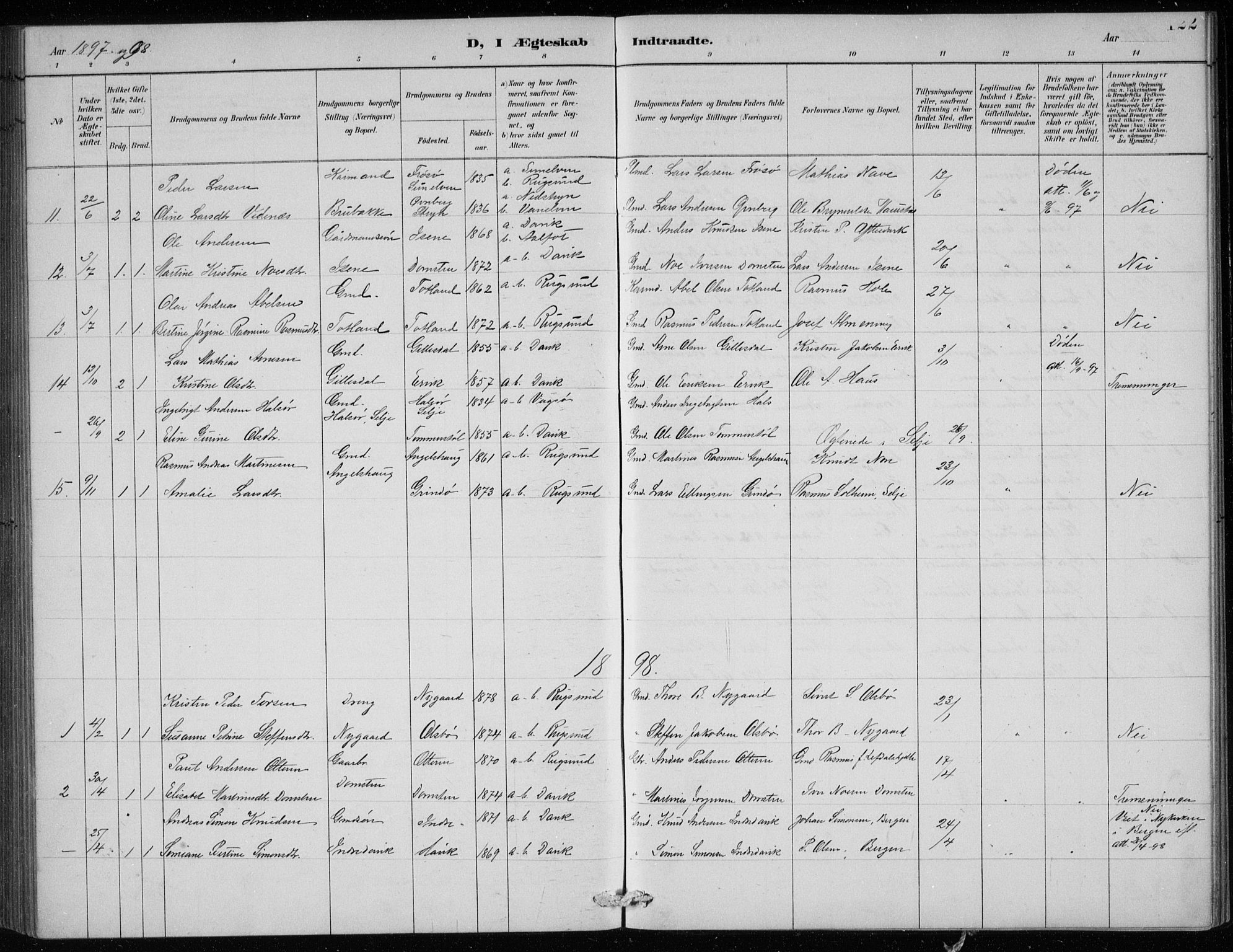 Davik sokneprestembete, AV/SAB-A-79701/H/Hab/Haba/L0002: Parish register (copy) no. A 2, 1890-1911, p. 122